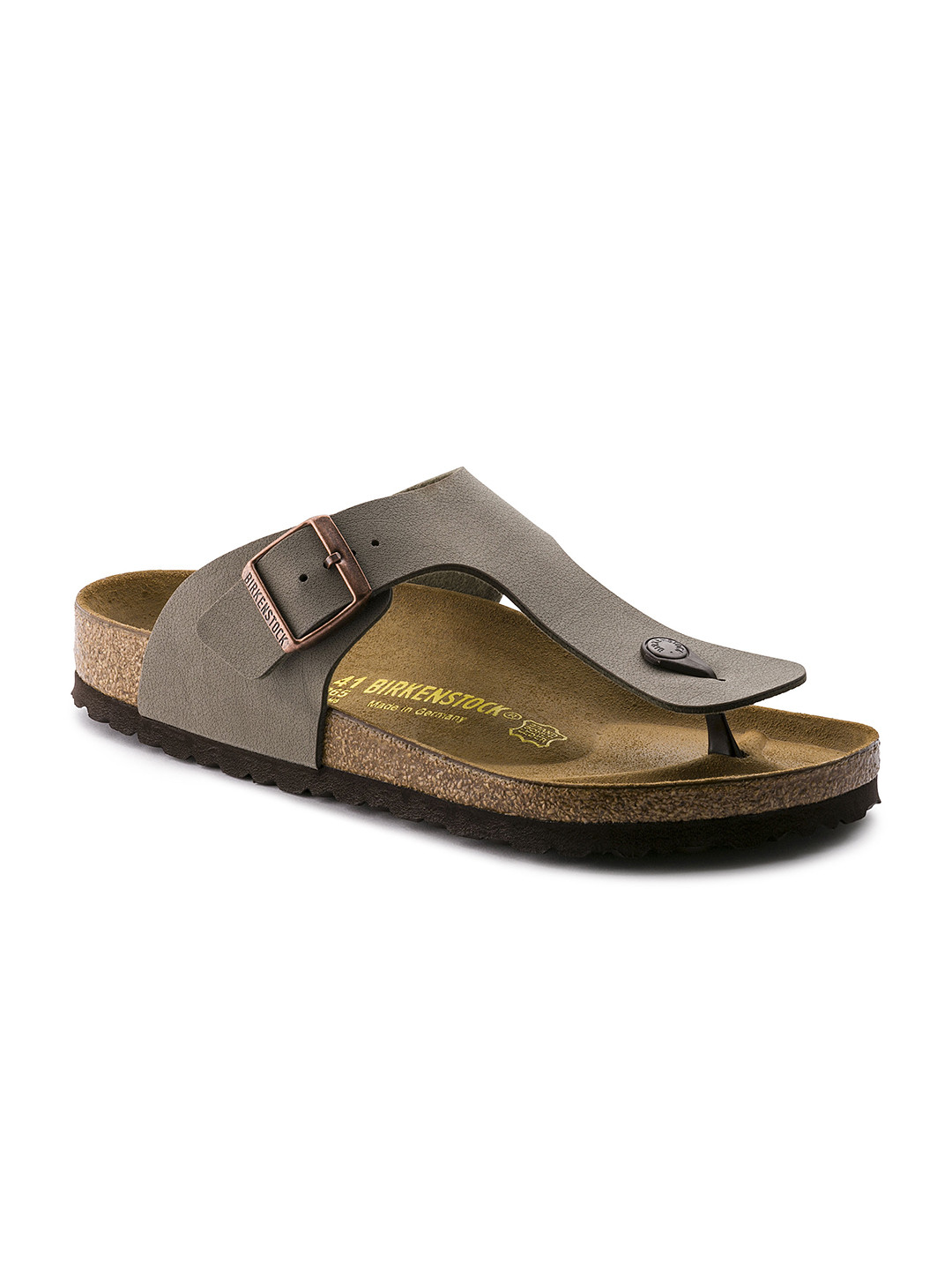 Birkenstock Ramses Stone Regular Width Birko-Flor Nubuck Thong Sandals