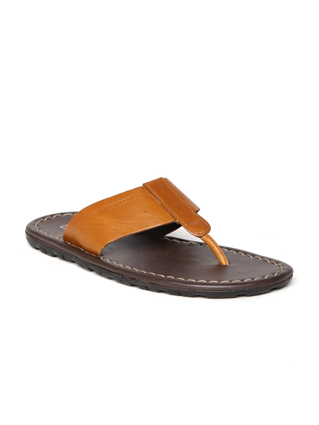 Buy Franco Leone Men Tan Brown Genuine Leather Sandals Sandals