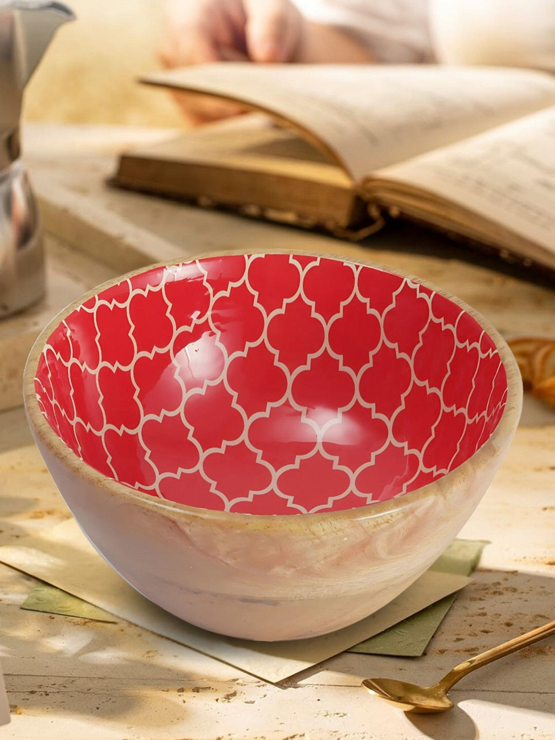 VarEesha Red & Brown Hand-Painted Bowl