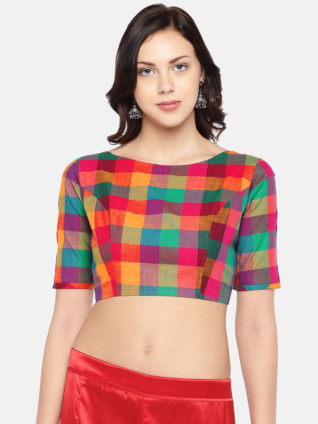 Studio Shringaar Multi Coloured Woven Design Blouse - Saree Blouse for Women 11228198 | Myntra