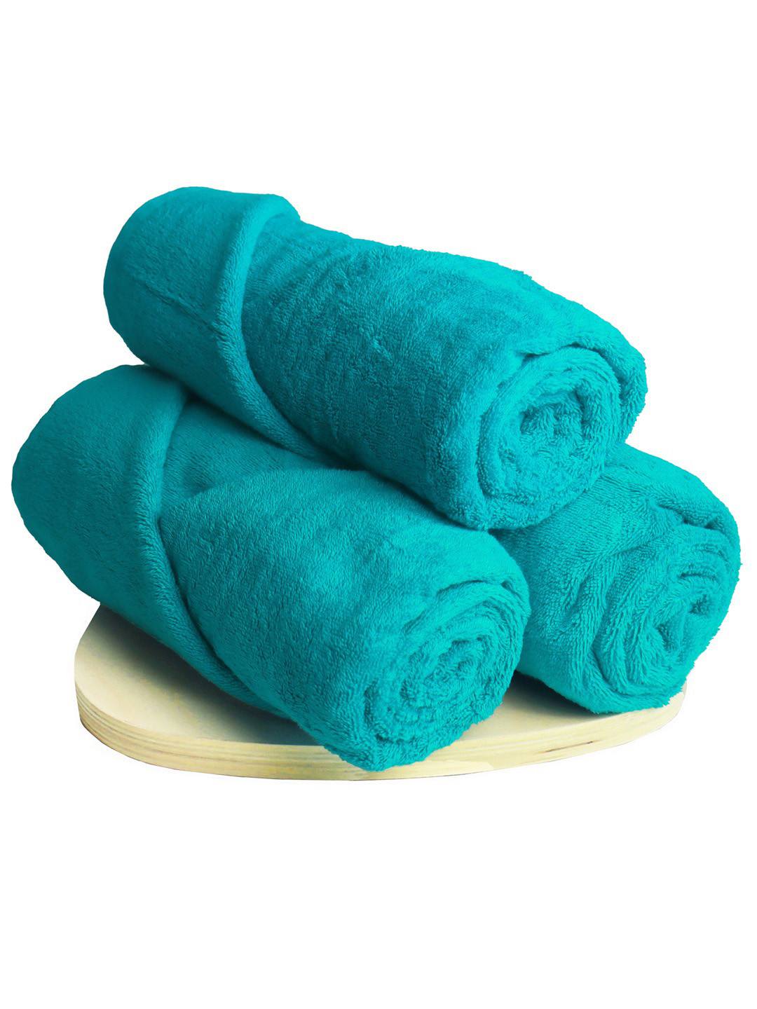 Heelium Teal Unisex Pack of 3 Bamboo Super Soft & Quick Drying 600 GSM Bath Towel