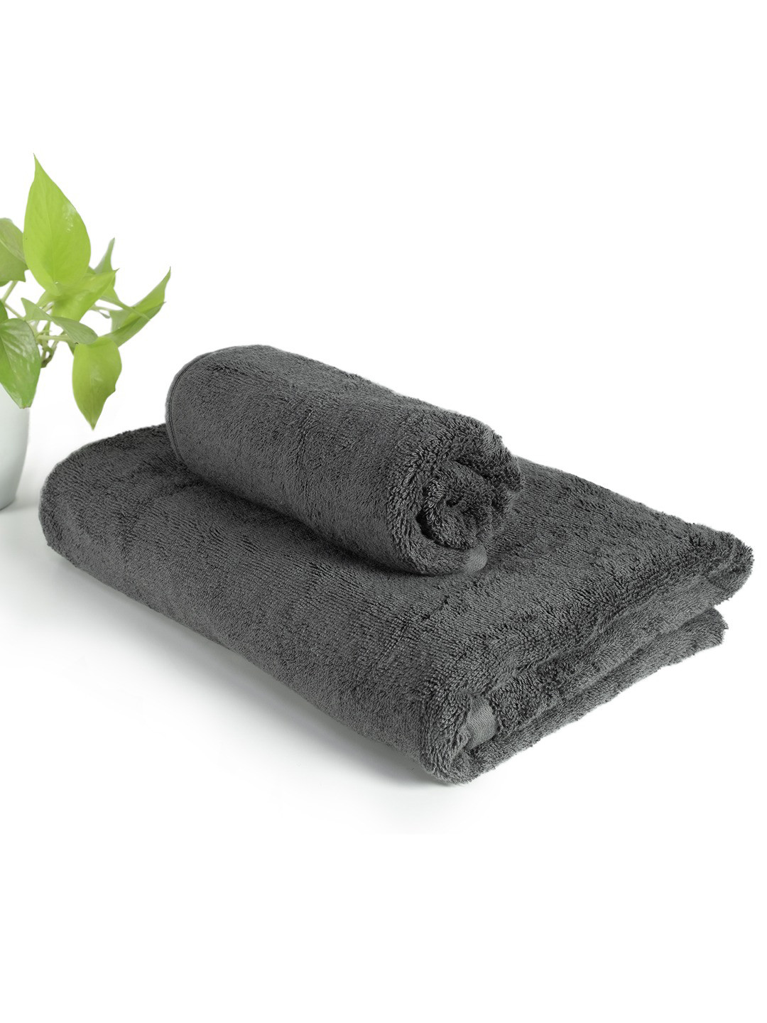 HEELIUM Pack of 2 Bamboo Super Soft & Quick Absorbent 1 Bath & 1 Hand 600 GSM Towel Set