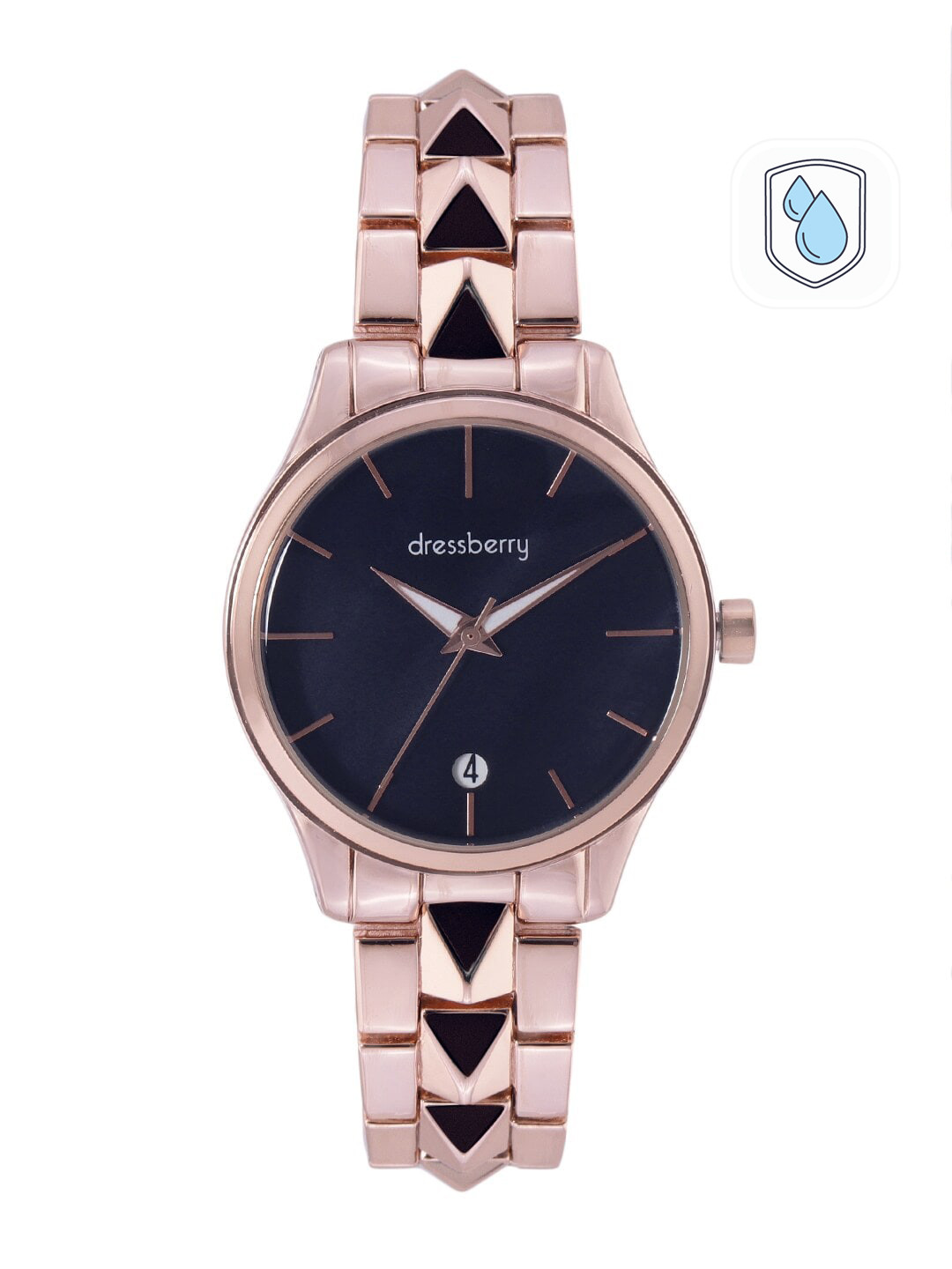 DressBerry Women Black Brass Dial Bracelet Style Straps Analogue WatchMFB-PN-WTH-6357