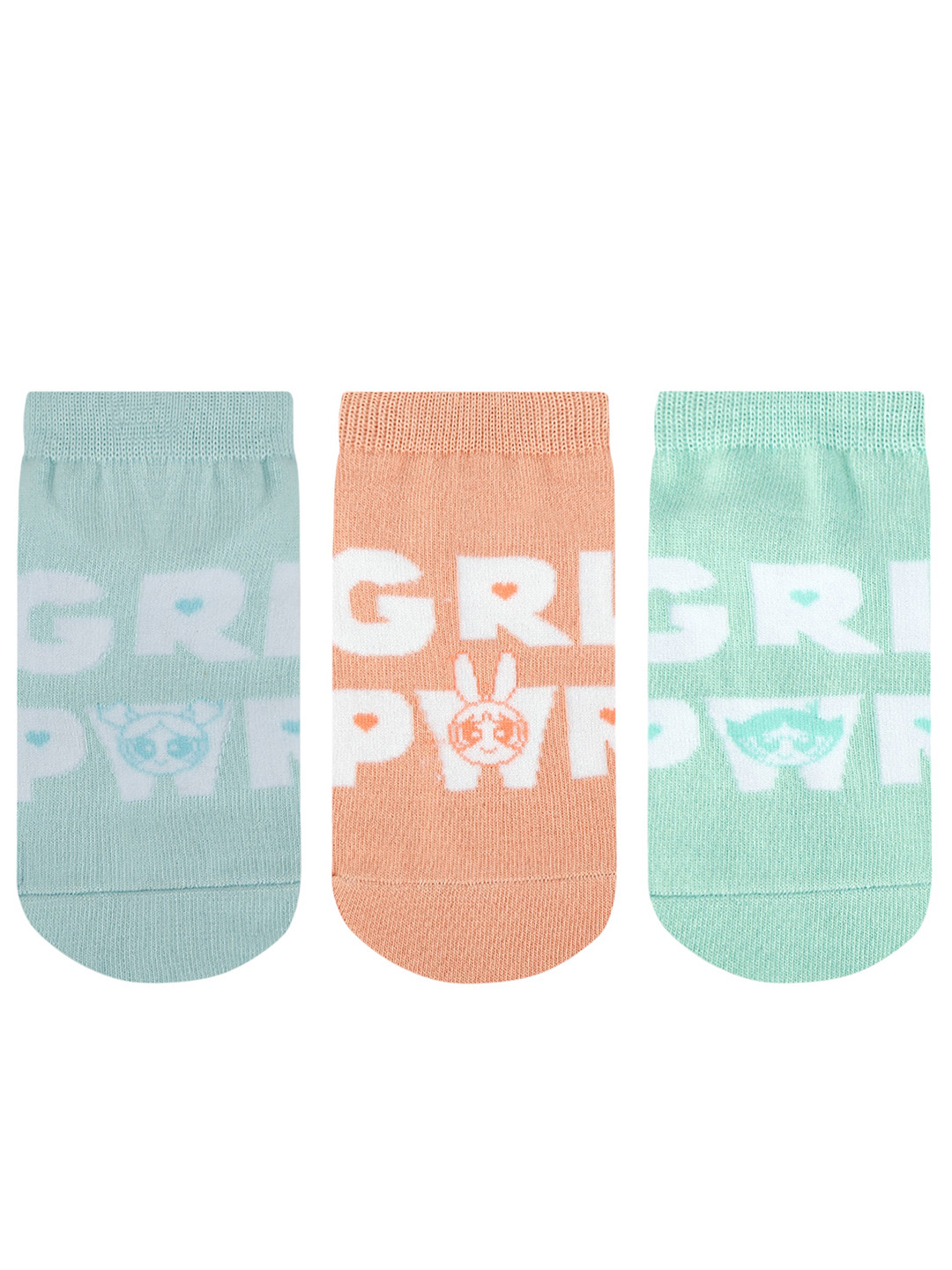 Cartoon Network Powerpuff Girls Women Pack of 3 Cotton Ankle-Length Socks