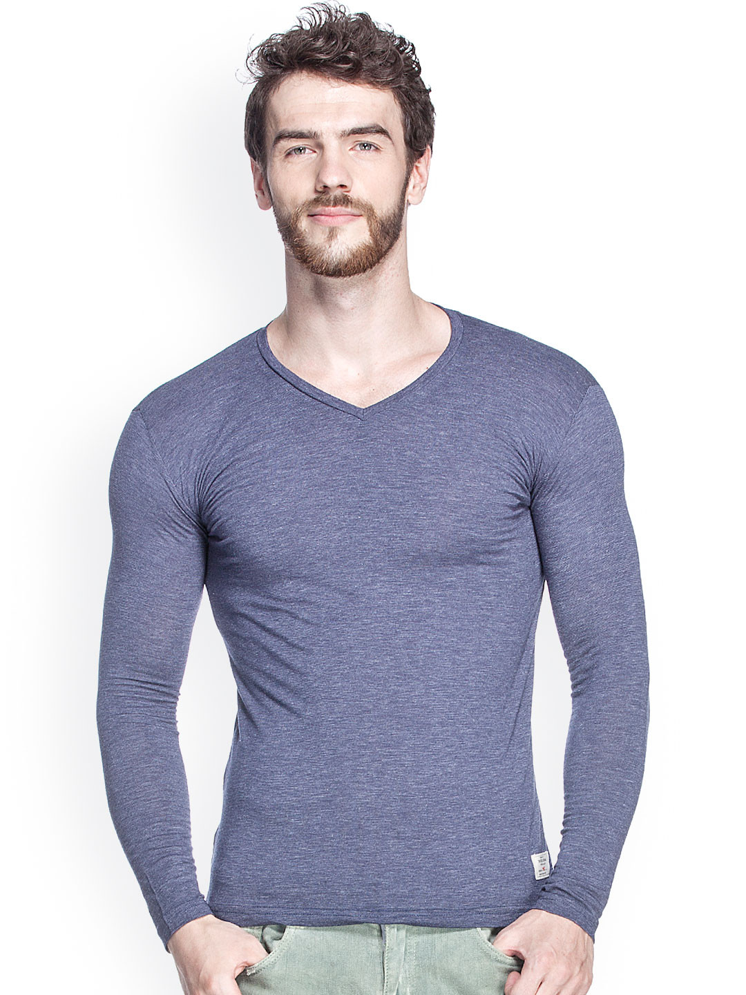 Tinted Navy Slim Fit T Shirt - Tshirts 