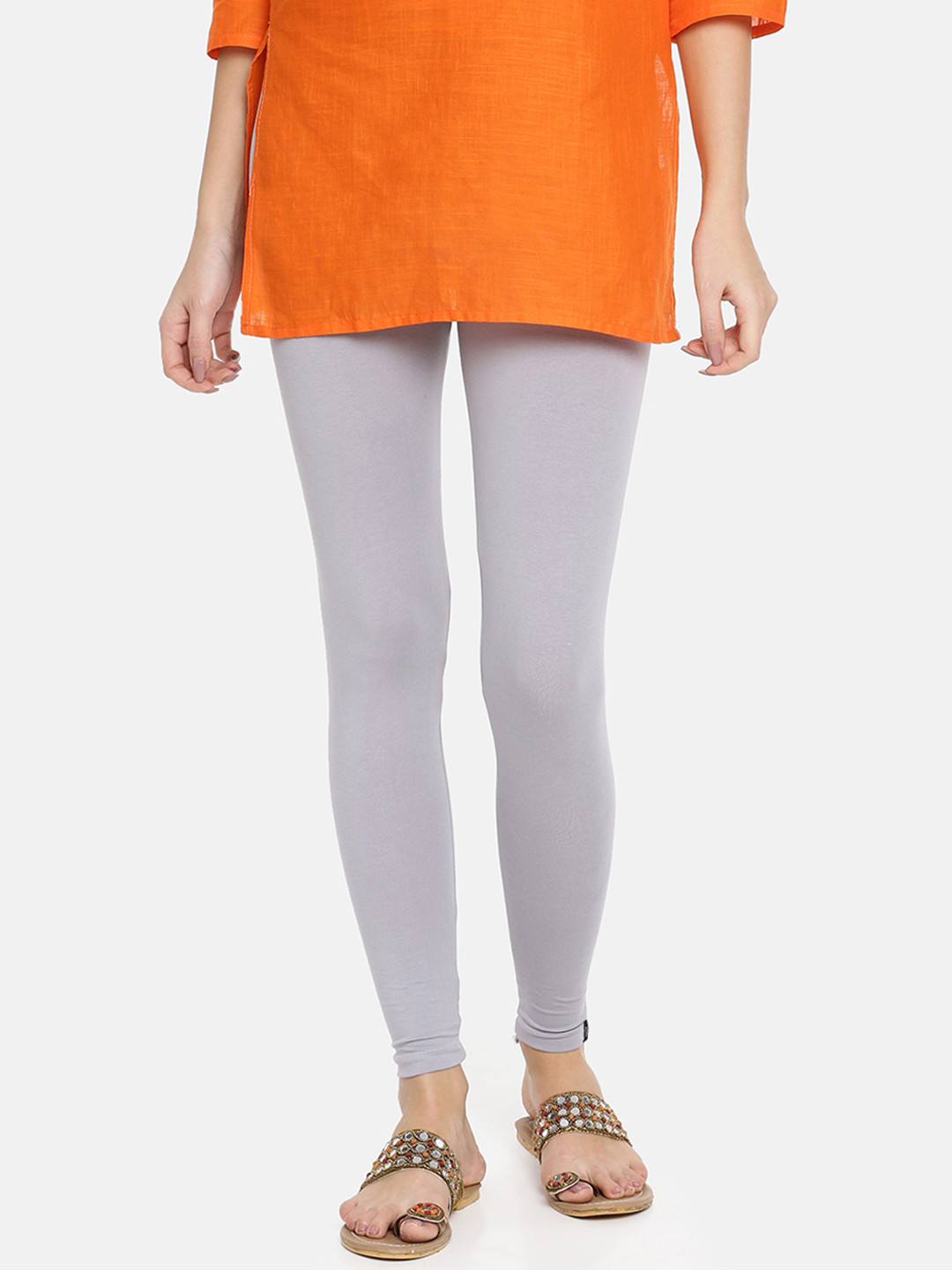 TWIN BIRDS Women Grey Solid Ankle-Length Leggings