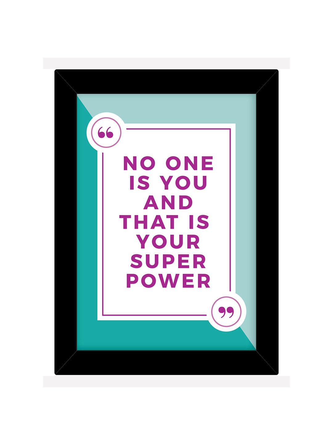 TIED RIBBONS Black & Blue Printed Inspirational Quotes Framed Wall Art