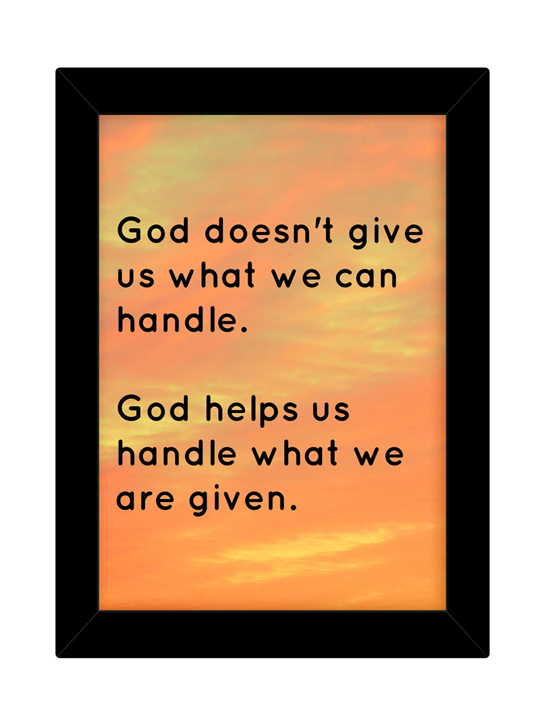 TIED RIBBONS Black & Orange Printed Inspirational Quotes Framed Wall Art