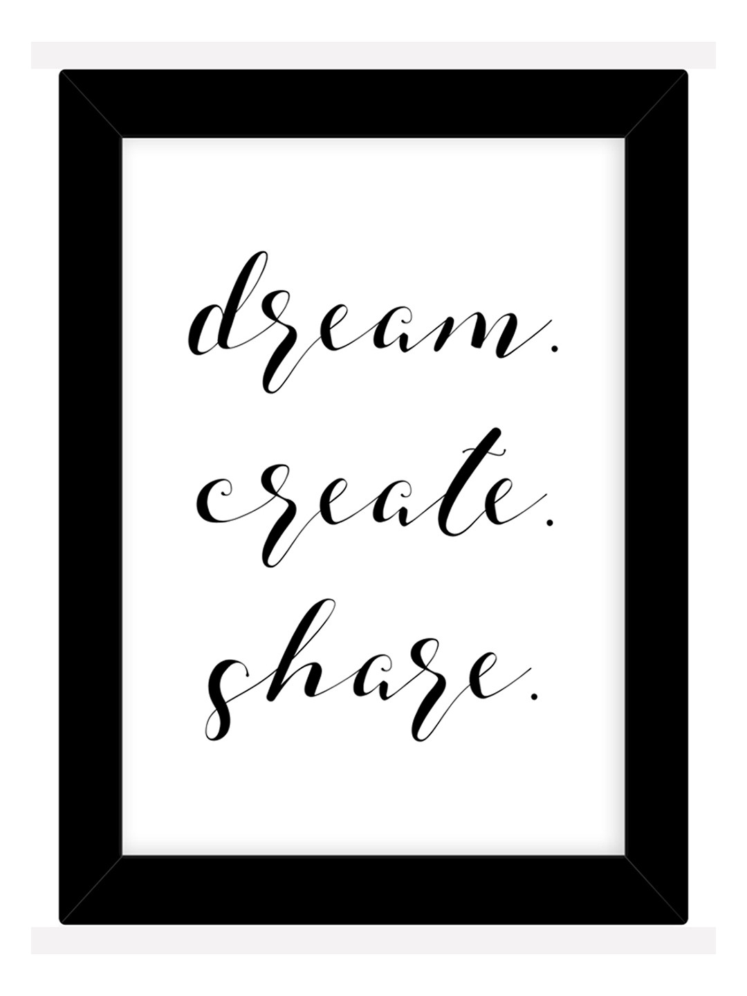 TIED RIBBONS Black & White Printed Inspirational Quotes Framed Wall Art