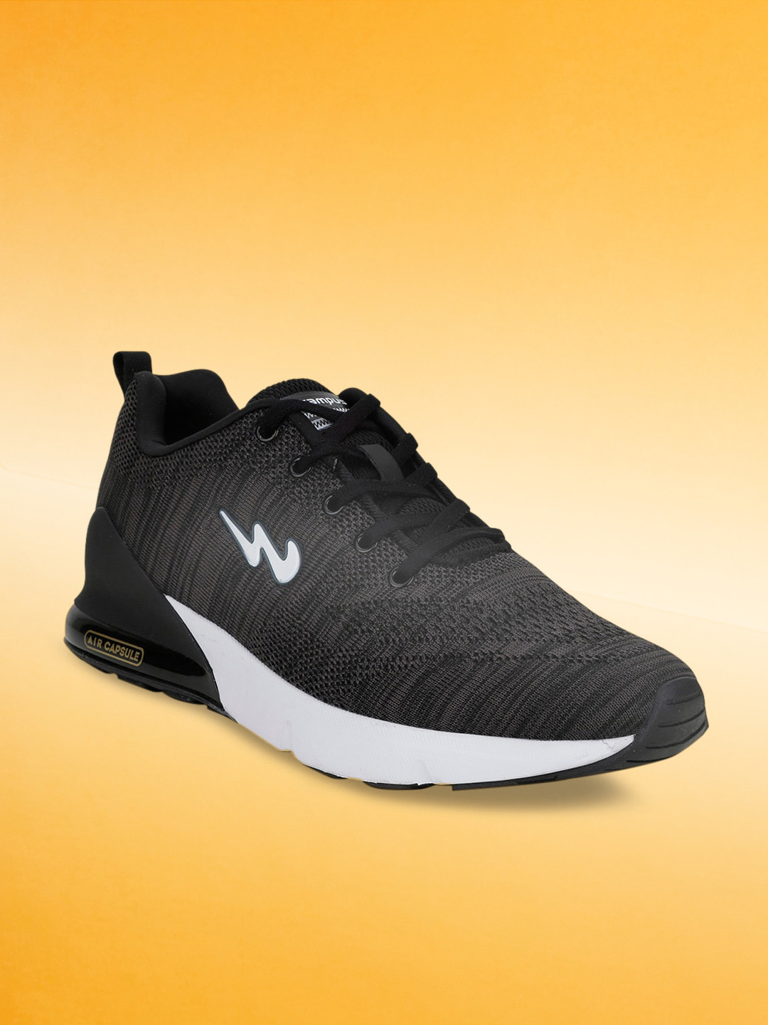 Campus Men REMO Black & Grey Mesh Running Shoes