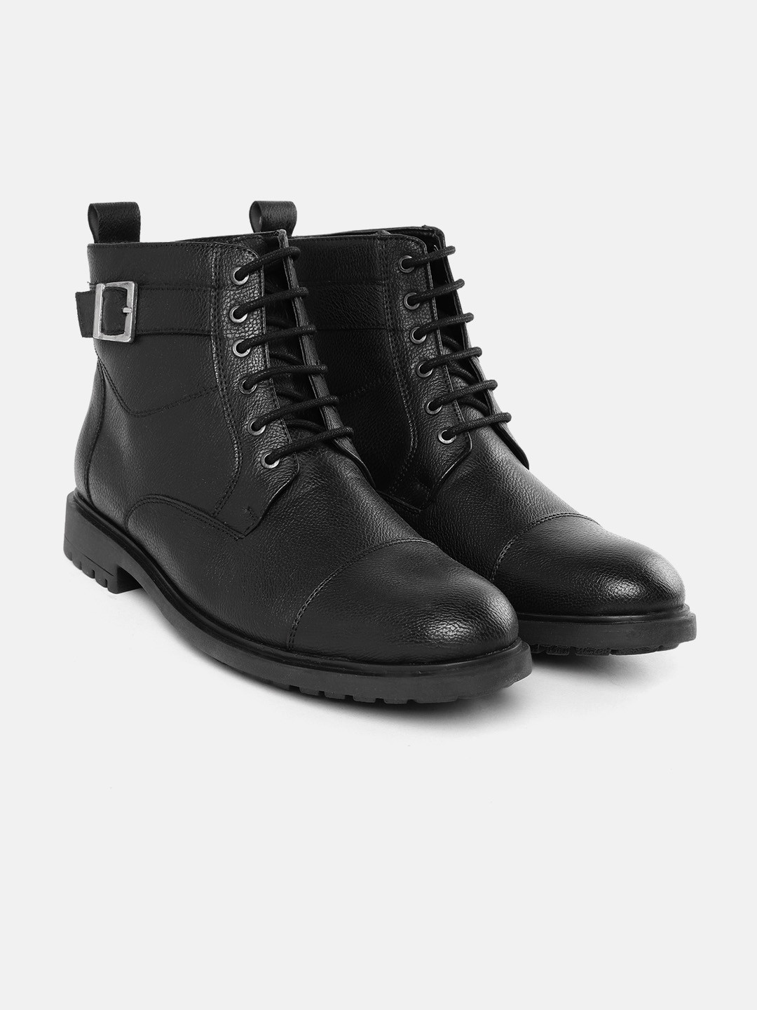 Buy Roadster Men Black Solid Mid Top Flat Boots Casual Shoes for
