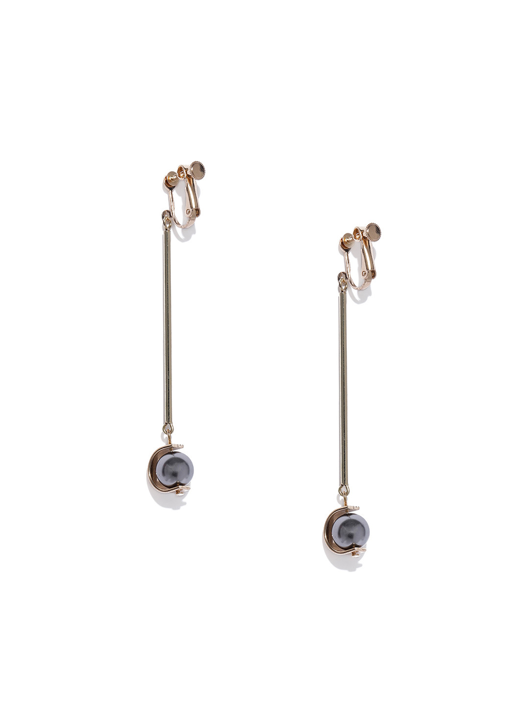 Blisscovered Rose Gold & Grey Spherical Drop Earrings