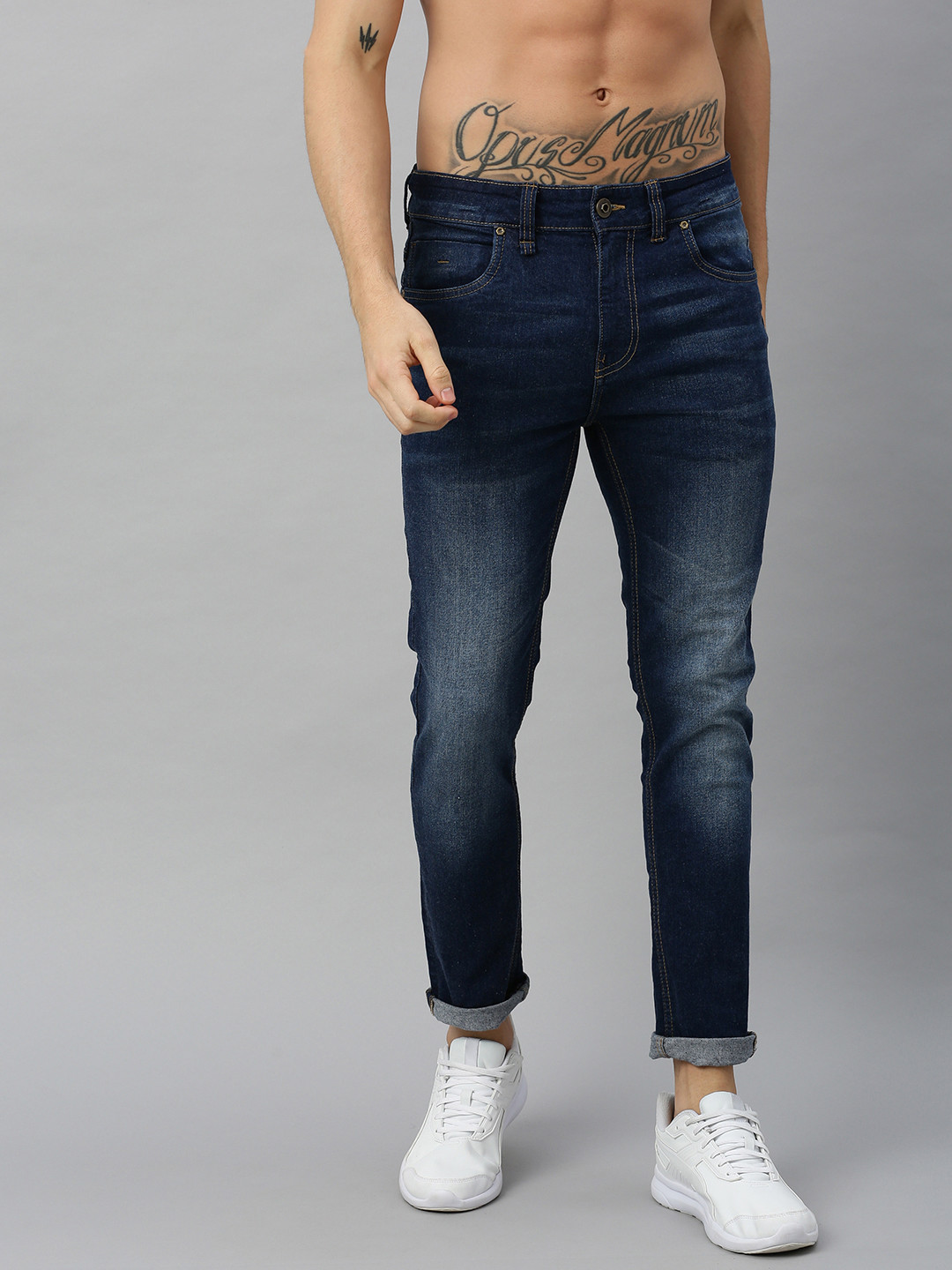 Roadster Men Blue Skinny Fit Mid-Rise Clean Look Stretchable Jeans