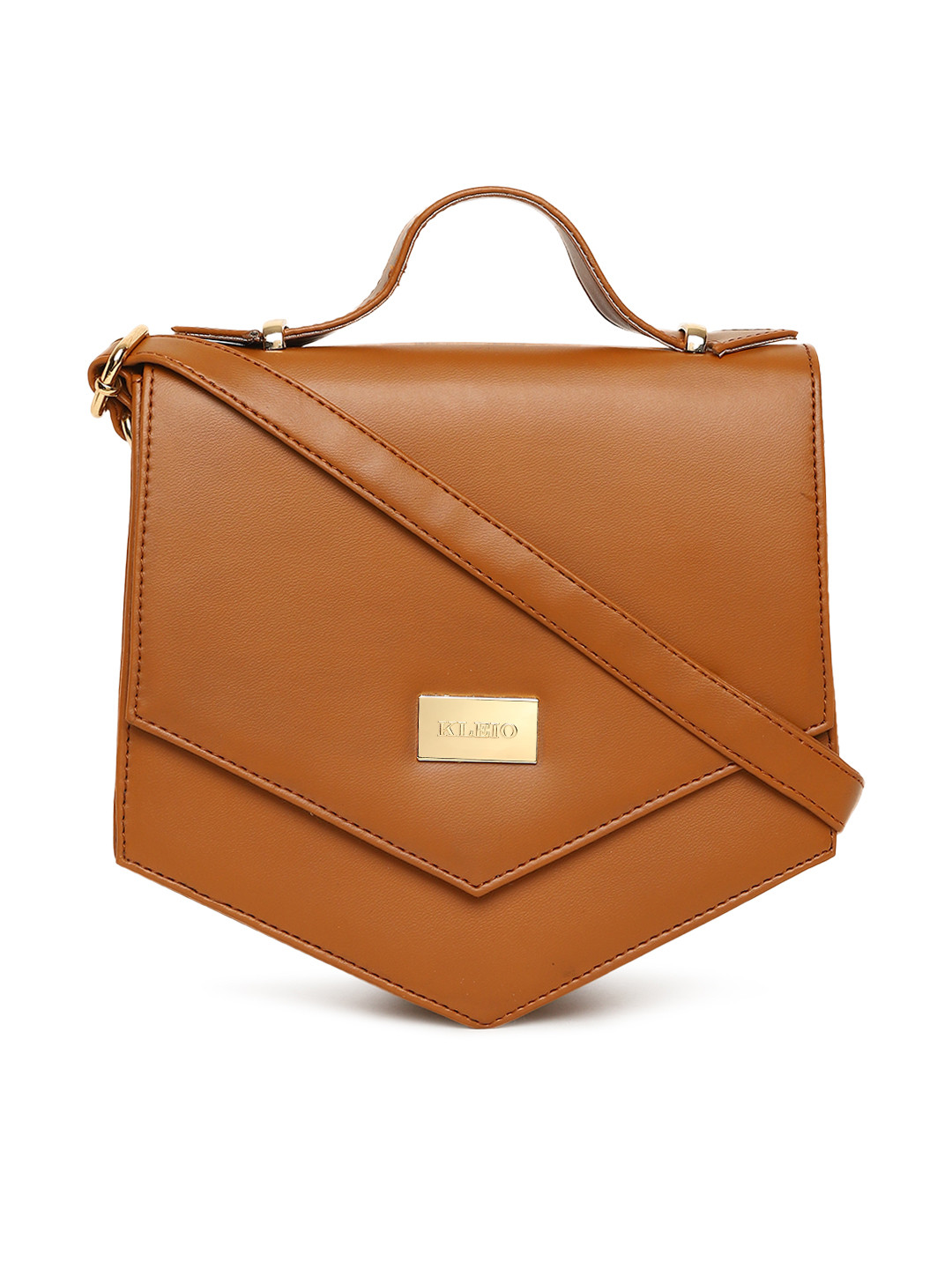 KLEIO Tan Brown Unique Shaped Sling Bag