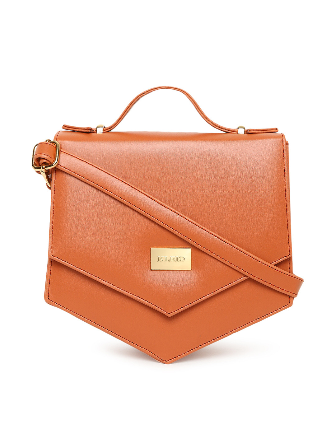 KLEIO Tan Brown Unique Shaped Sling Bag