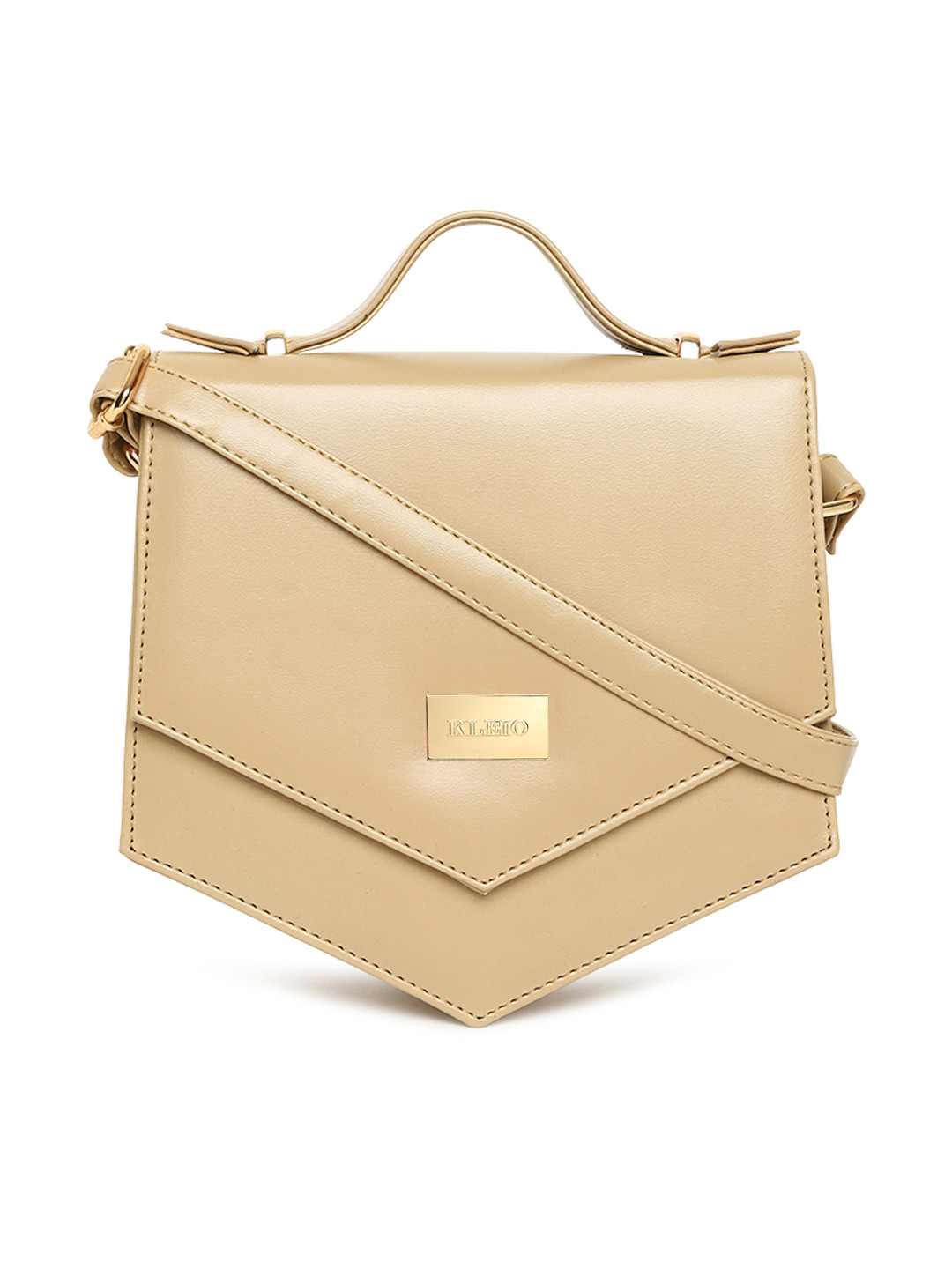 KLEIO Beige Unique Shaped Sling Bag