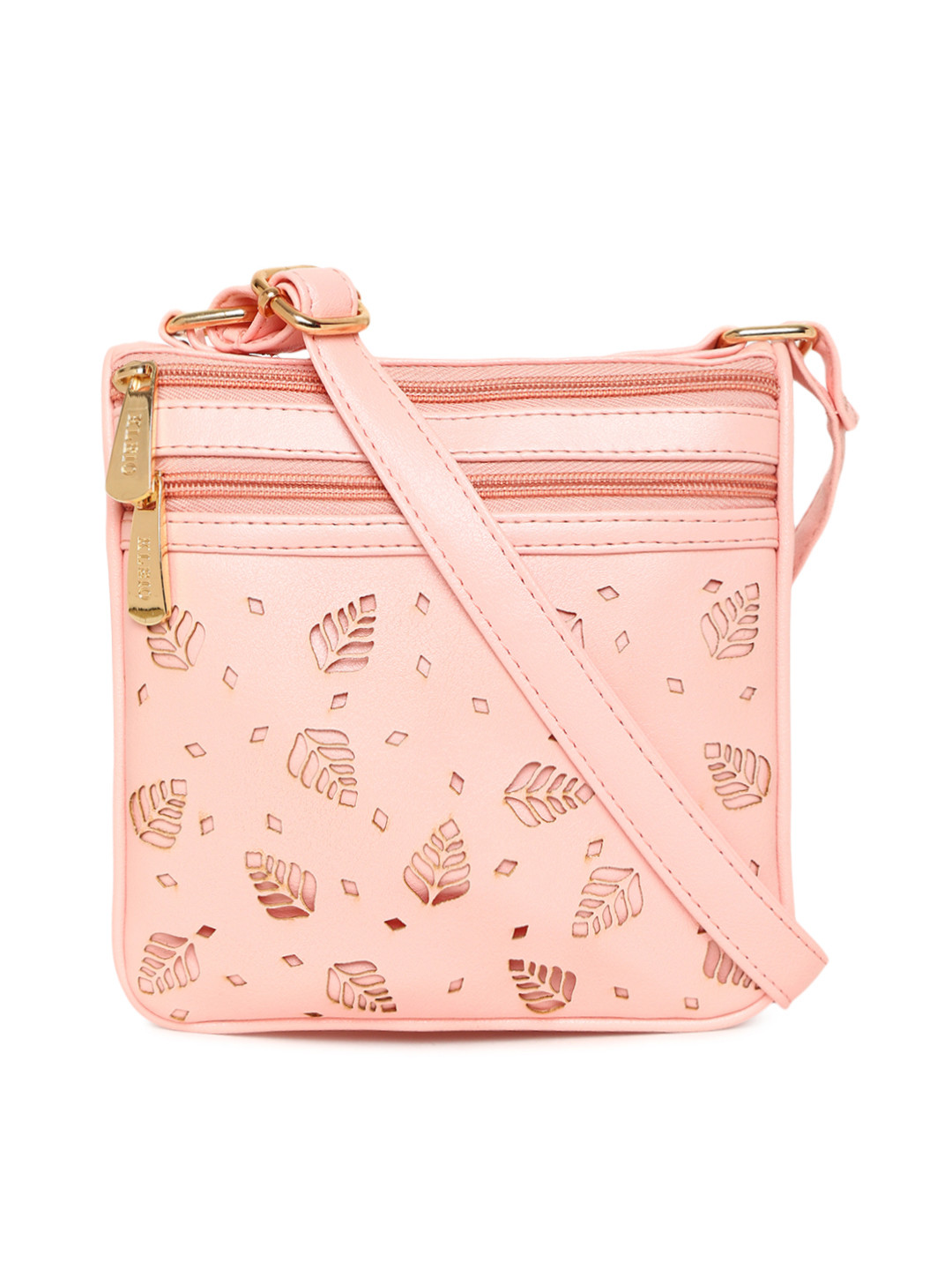 KLEIO Pink Textured Sling Bag