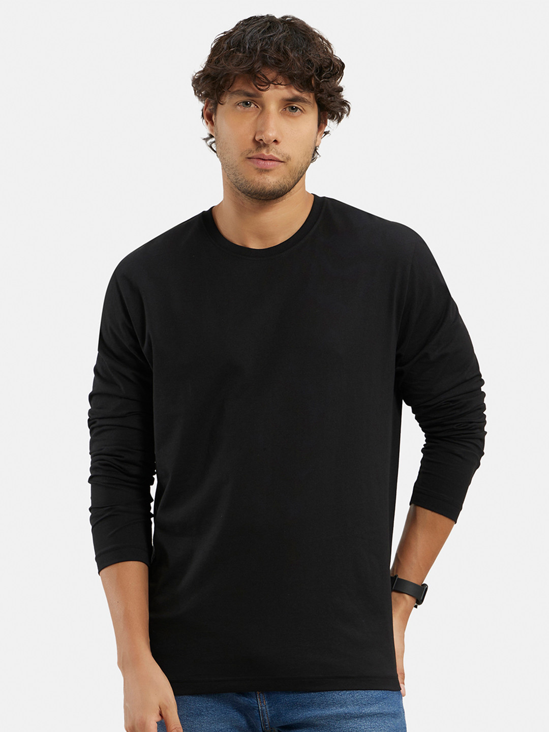 Jockey Super Combed Cotton Rich Solid Round Neck Full Sleeve T-shirt-AM95