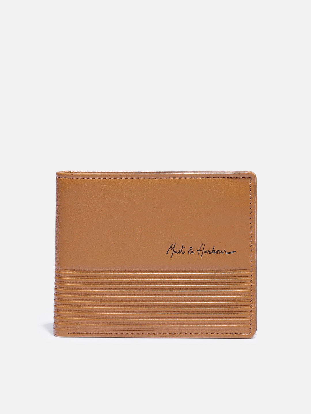 Two Toned Handcrafted Leather Tri-fold Wallet 