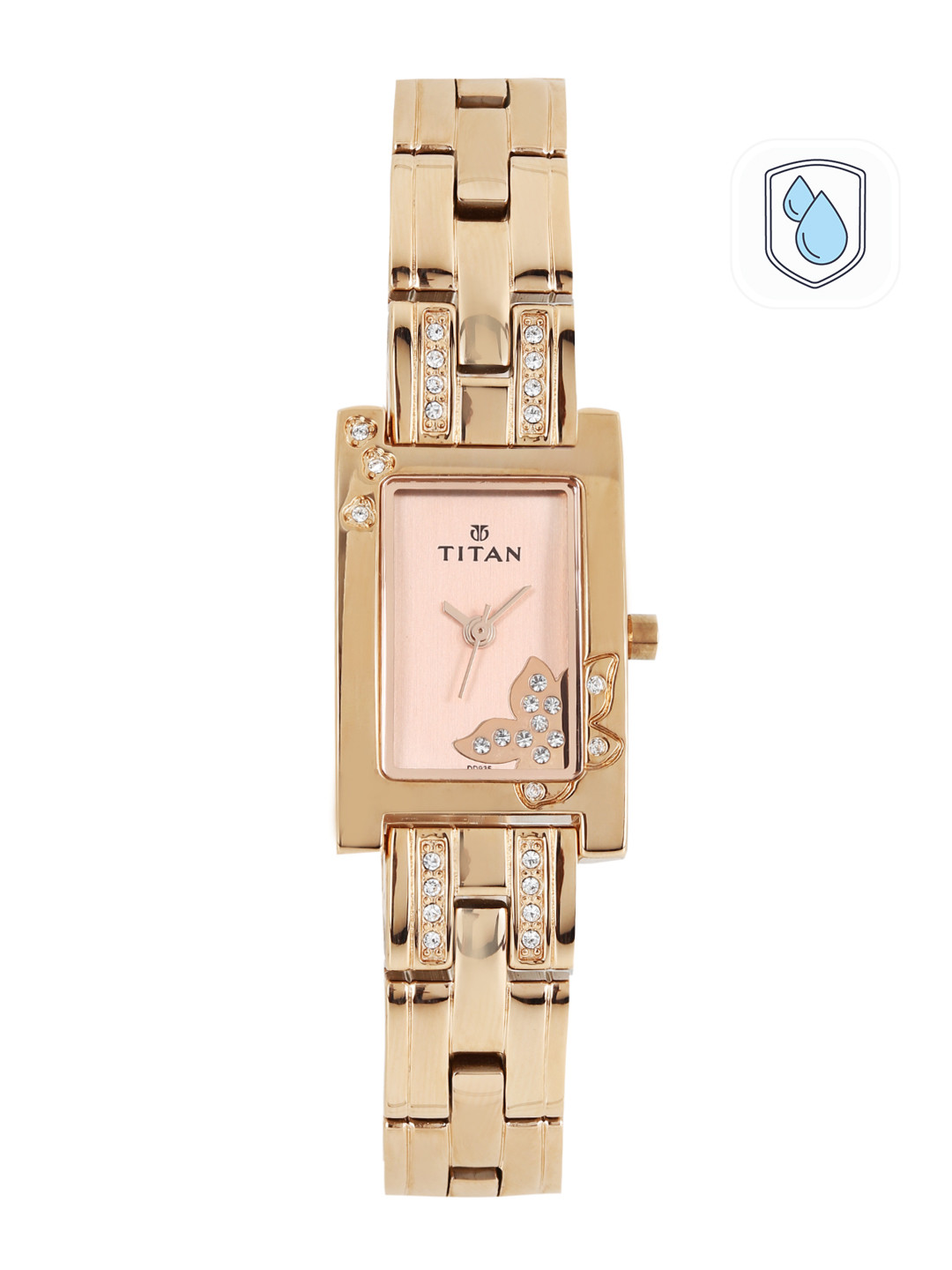 Titan Women Rose Gold-Toned Dial Watch 9716WM01J