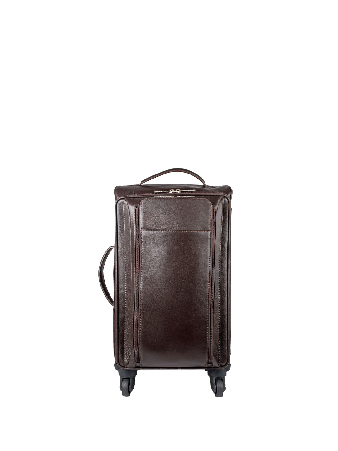 Hidesign Brown Solid Leather Large Trolley Suitcase