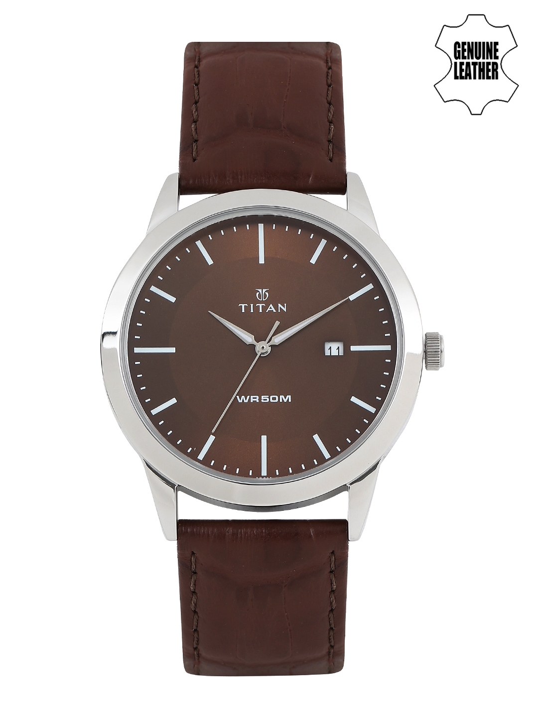Titan Men Brown Dial Watch 1584SL04