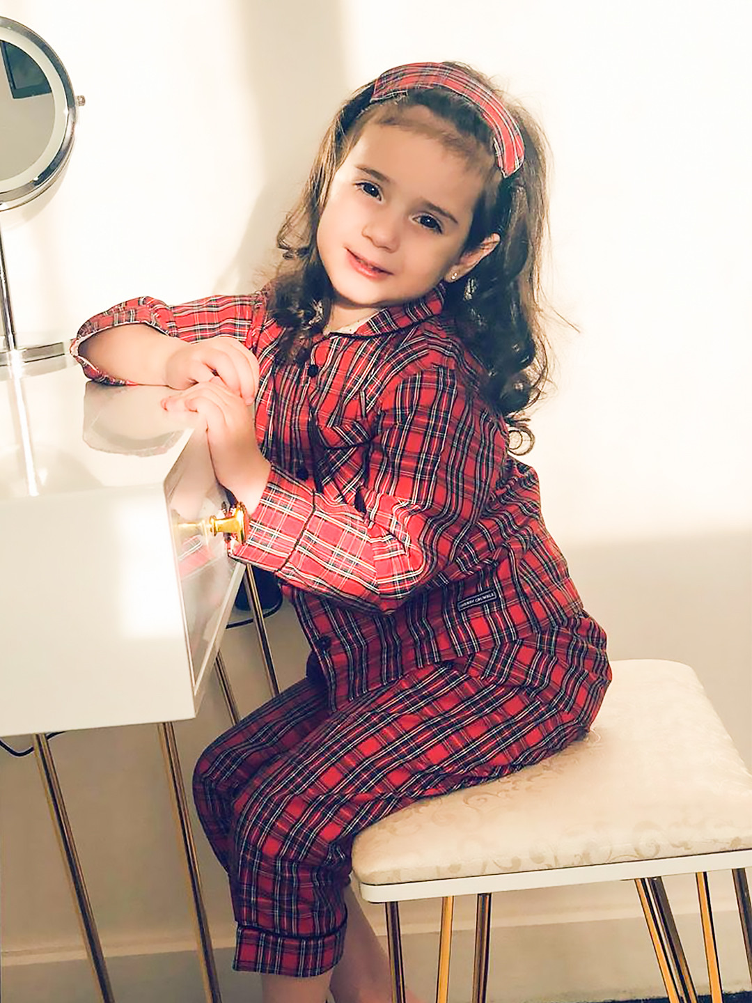 Cherry Crumble Kids Red & Green Checked Night Suit