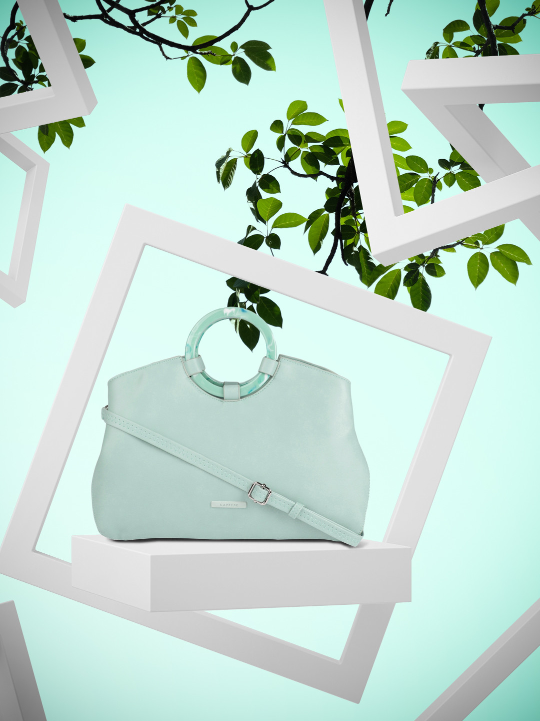 Caprese Edwina Women Aqua Large Satchel Bag