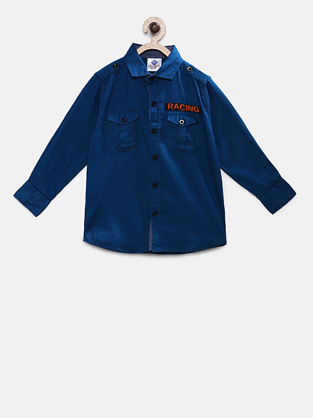 TONYBOY Boys Blue Regular Fit Solid Casual Shirt