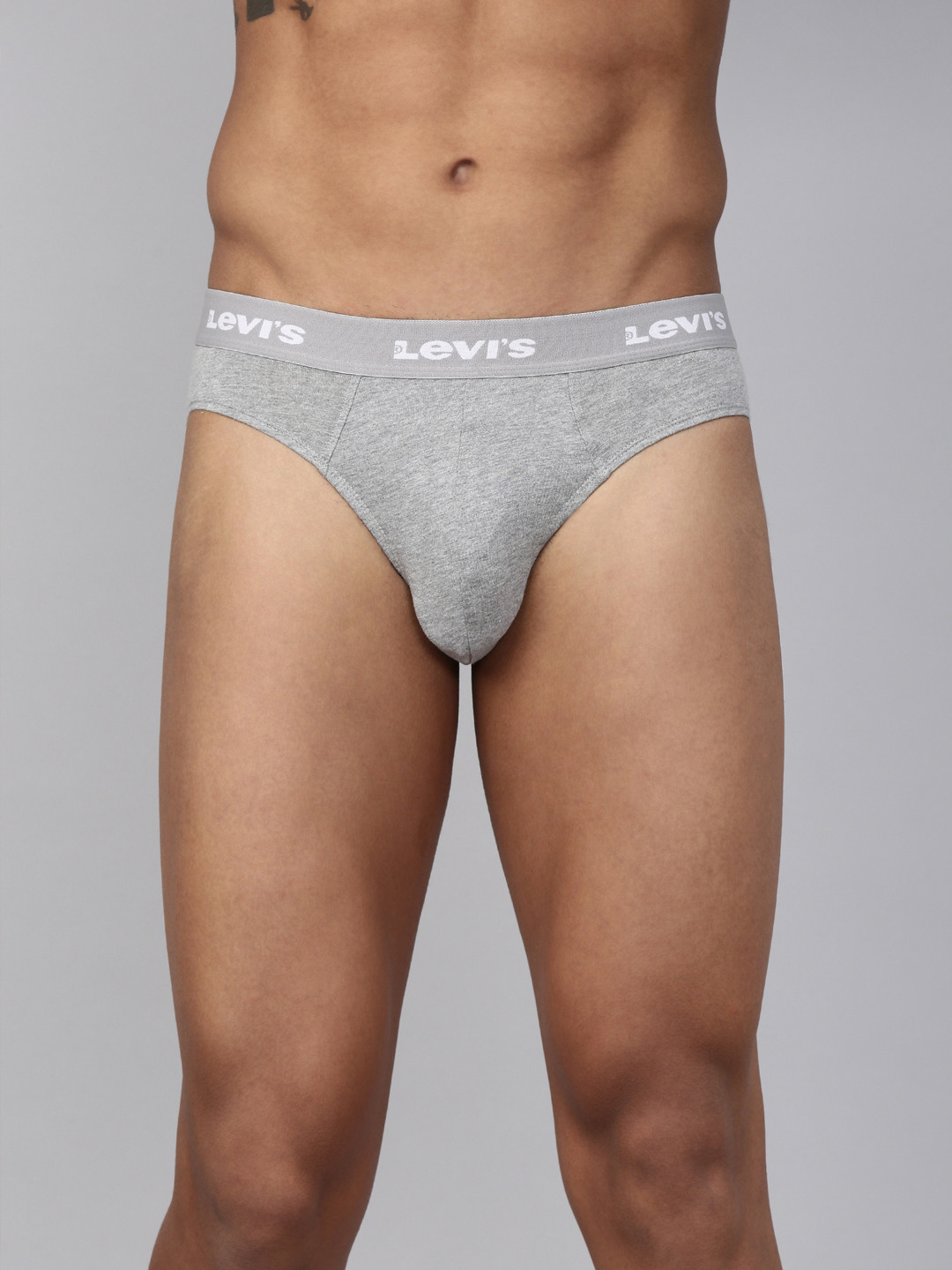 Levis Men Solid Pure Cotton Ultrasoft Waistband Brief with Smartskin Technology