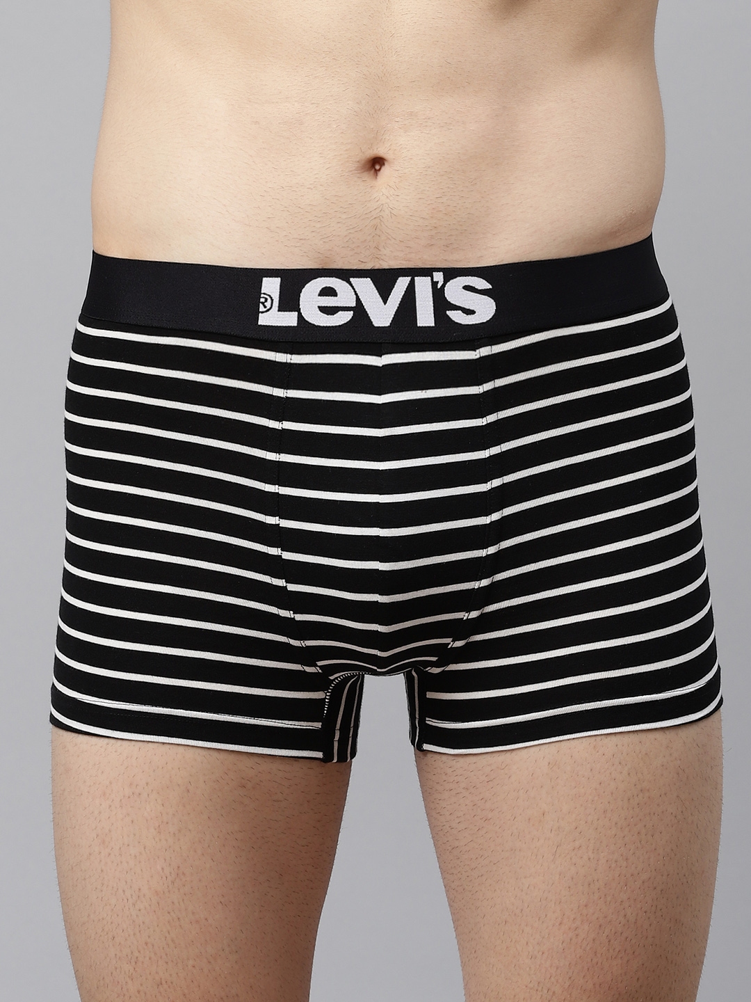 Levis Men Black White Striped Antimicrobial Trunks 006 TRUNK ST 2