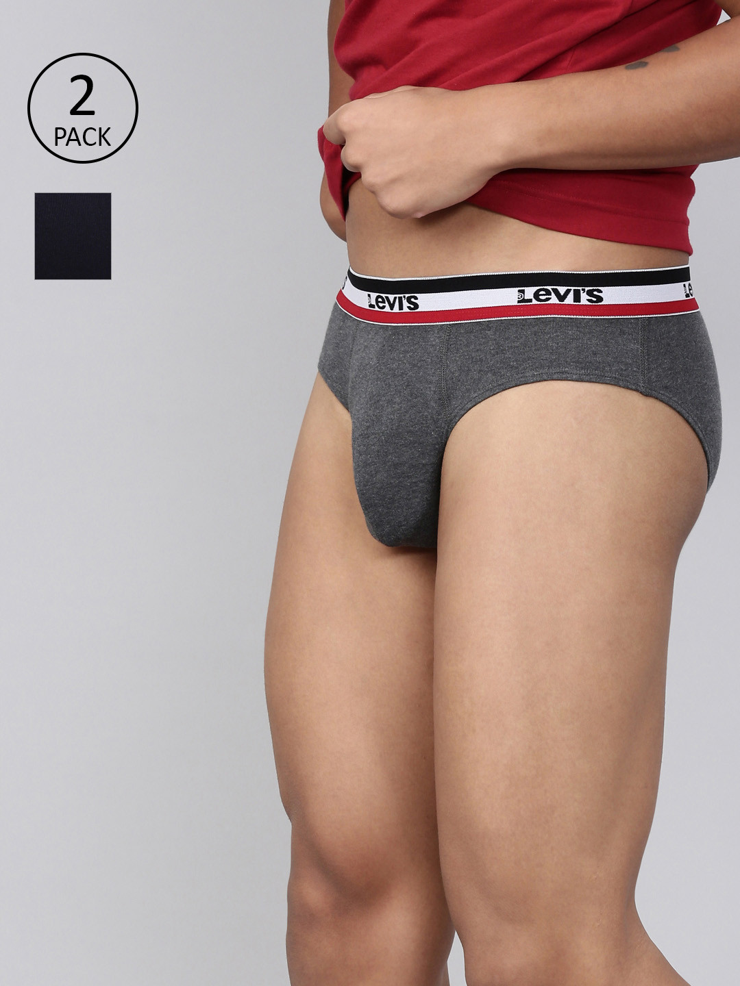 Levi's Pack of 2 Smartskin Technology Cotton Briefs with Tag Free Comfort #002A-BRIEF