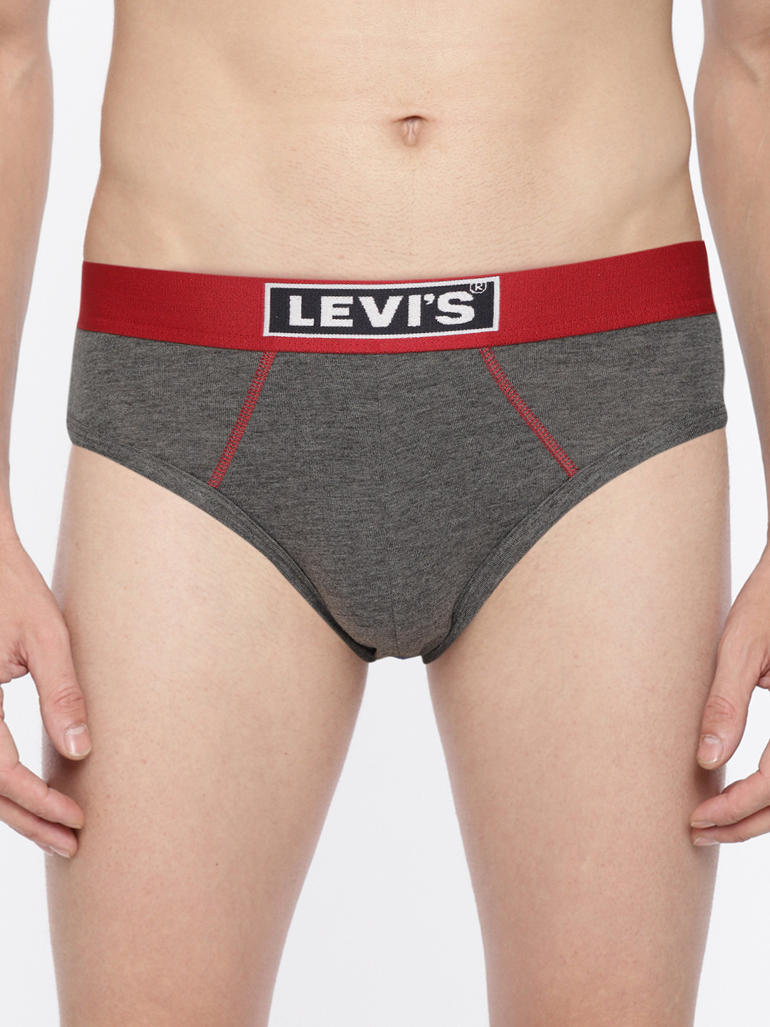 Levis Men Charcoal Grey Solid Briefs #035