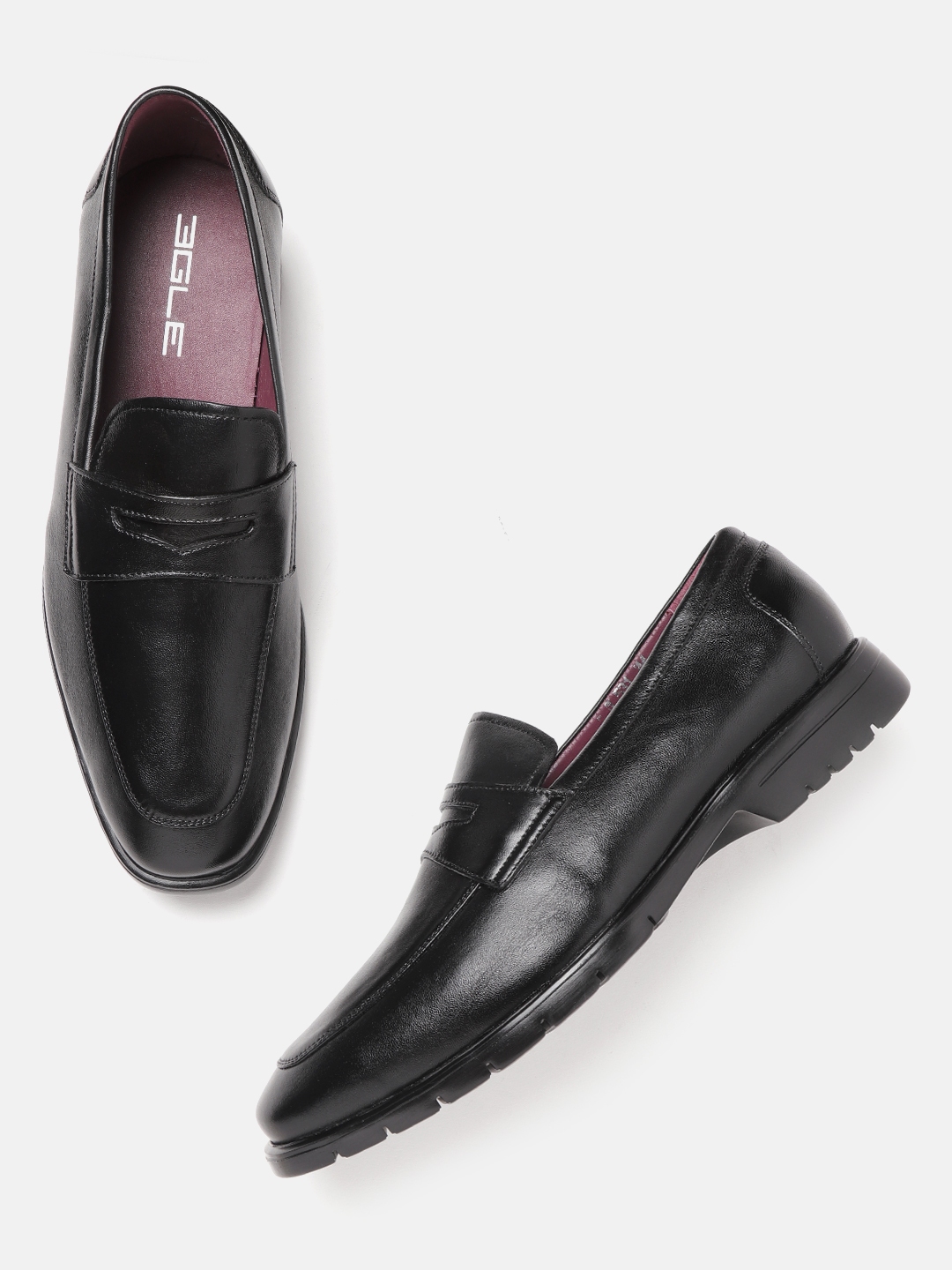 Buy Egle Men Black Leather Solid Formal Slip Ons Formal Shoes for Men 11323152 Myntra