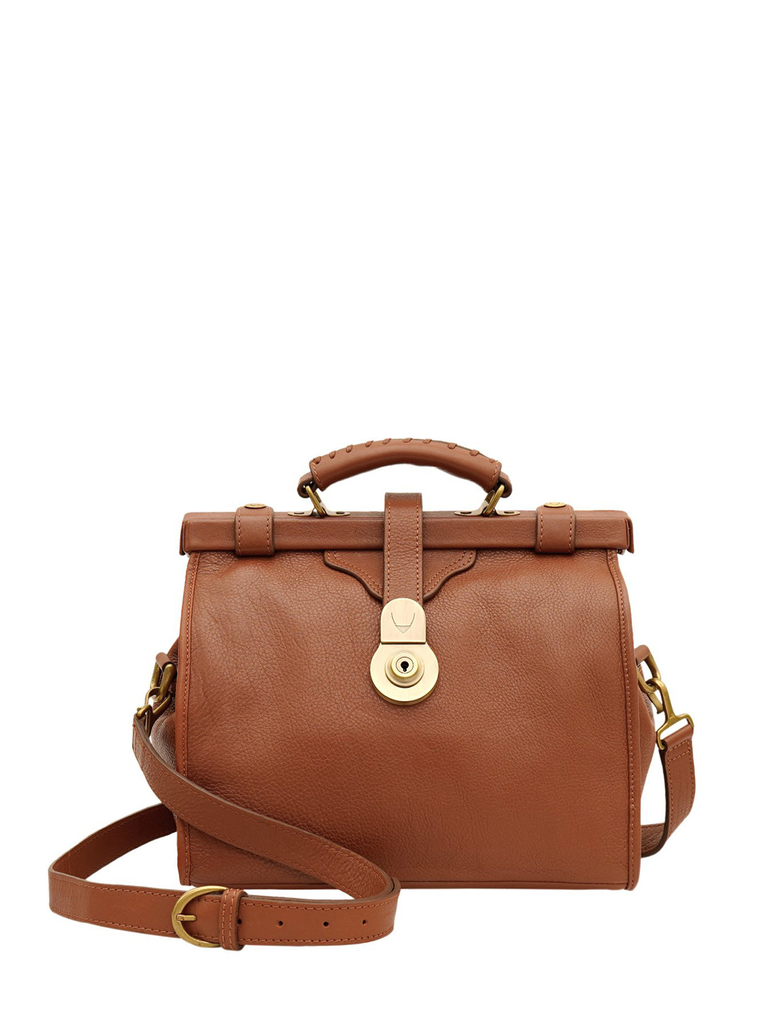 Hidesign Tan Brown Solid Leather Handheld Bag