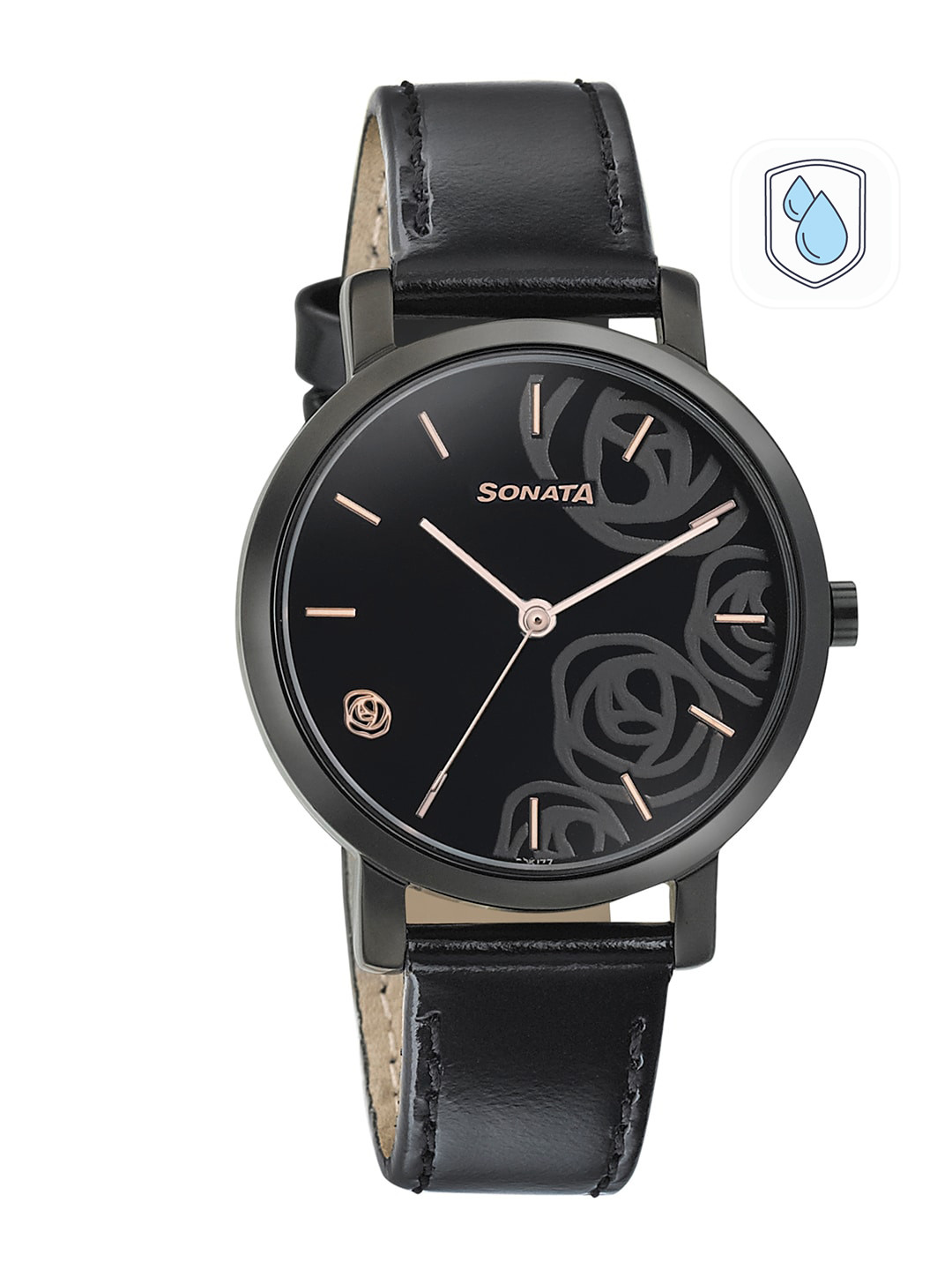 Sonata Onyx Women Black Analogue watch 8164NL02
