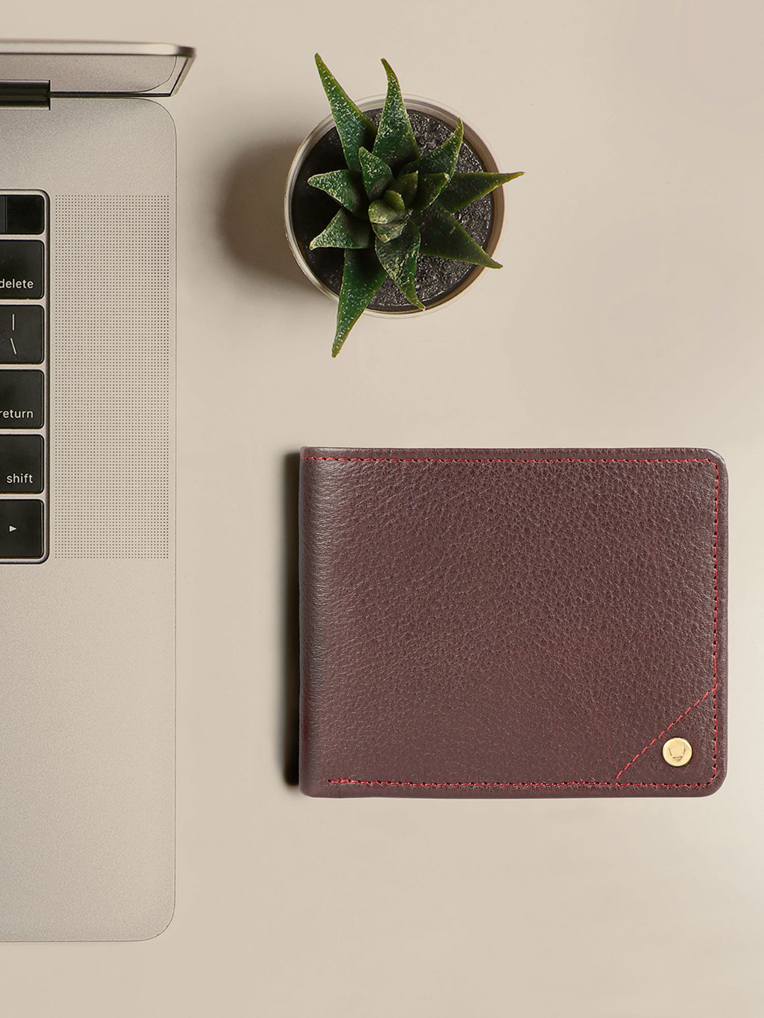 Hidesign Men Red Solid Leather Two Fold Wallet