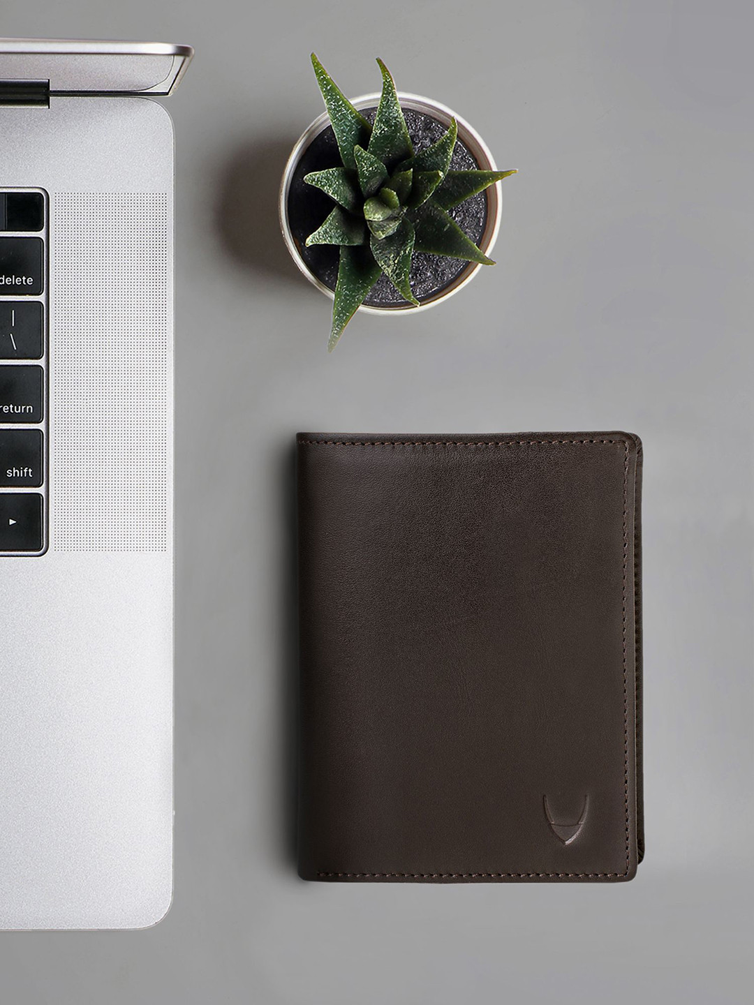 Hidesign Men Brown Solid Three Fold Leather Wallet