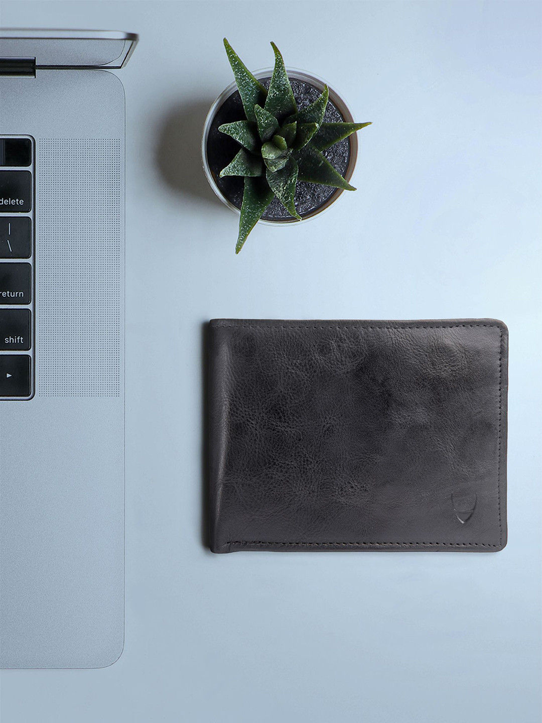 Hidesign Men Black Solid Leather RFID Protected Two Fold Wallet