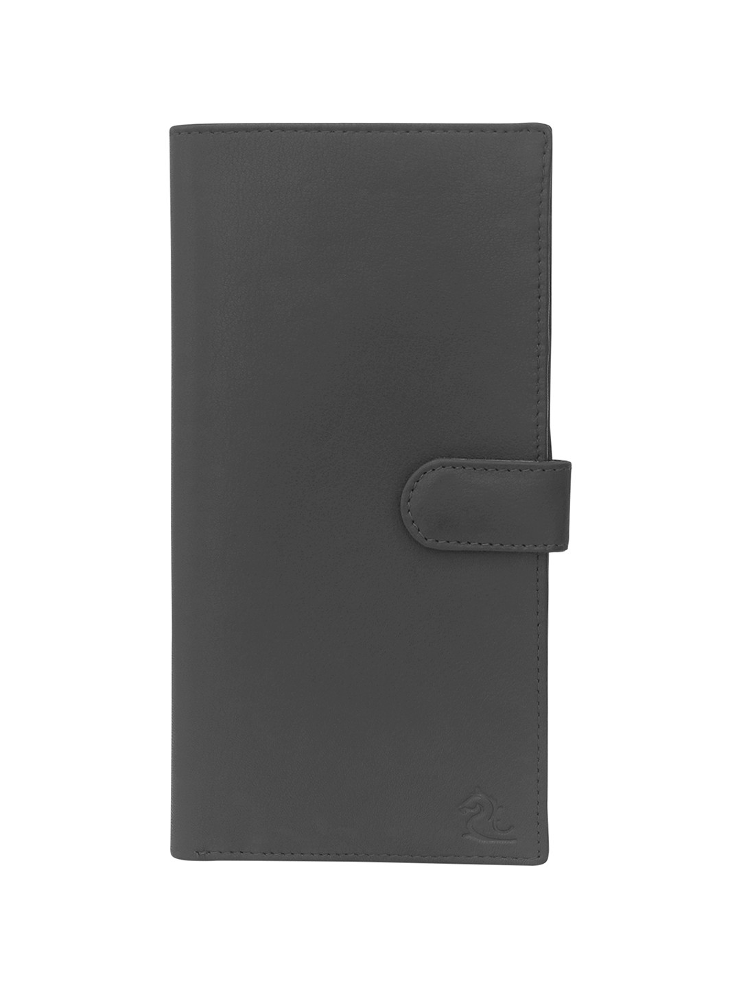 Kara Unisex Black Leather Solid Passport Holder