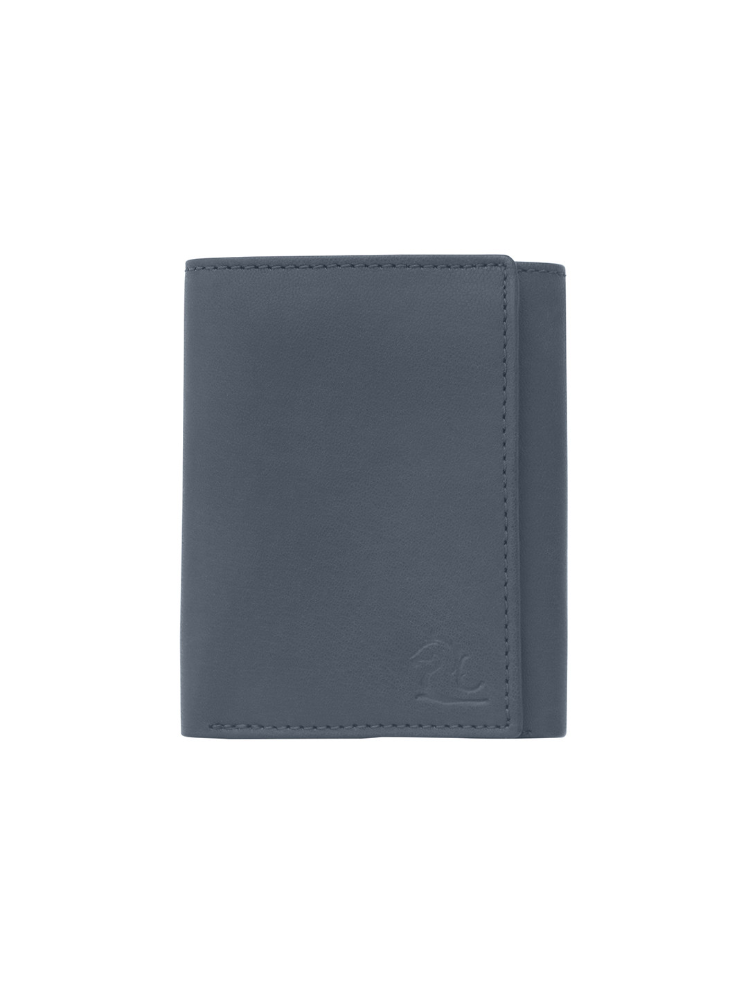 Kara Men Navy Blue Leather Solid Three Fold Wallet