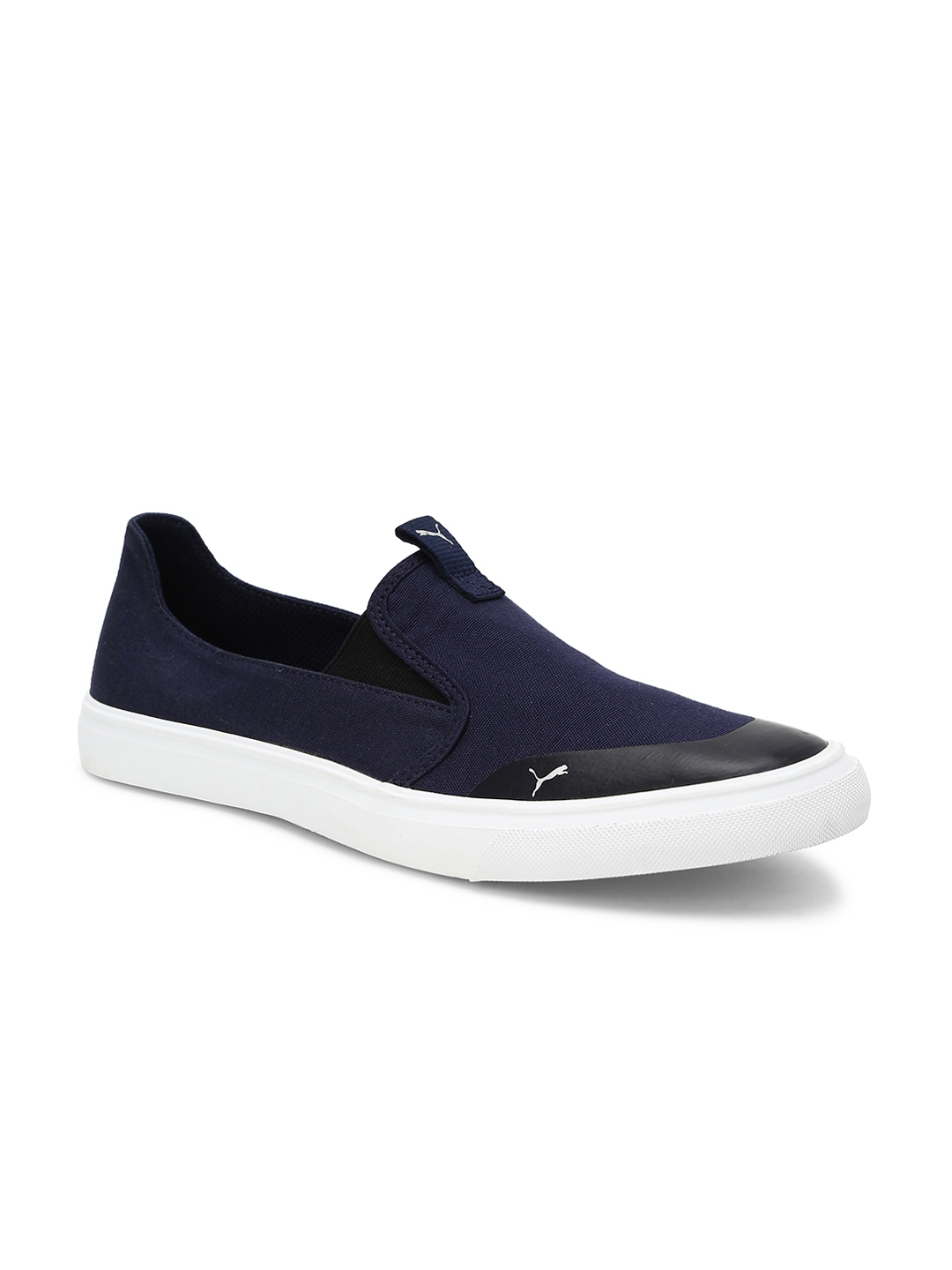 Puma Unisex Navy Blue Black Colourblocked Lazy Knit Slip On IDP Loafers