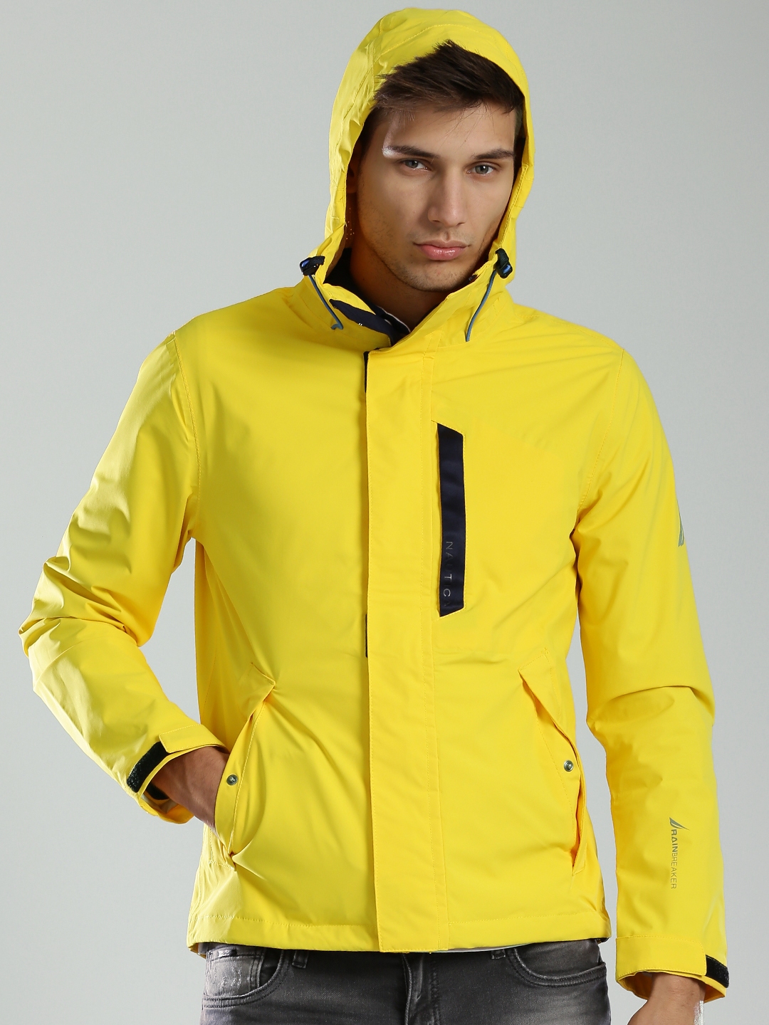 Buy Nautica Yellow Hooded Waterproof Jacket - Jackets for Men