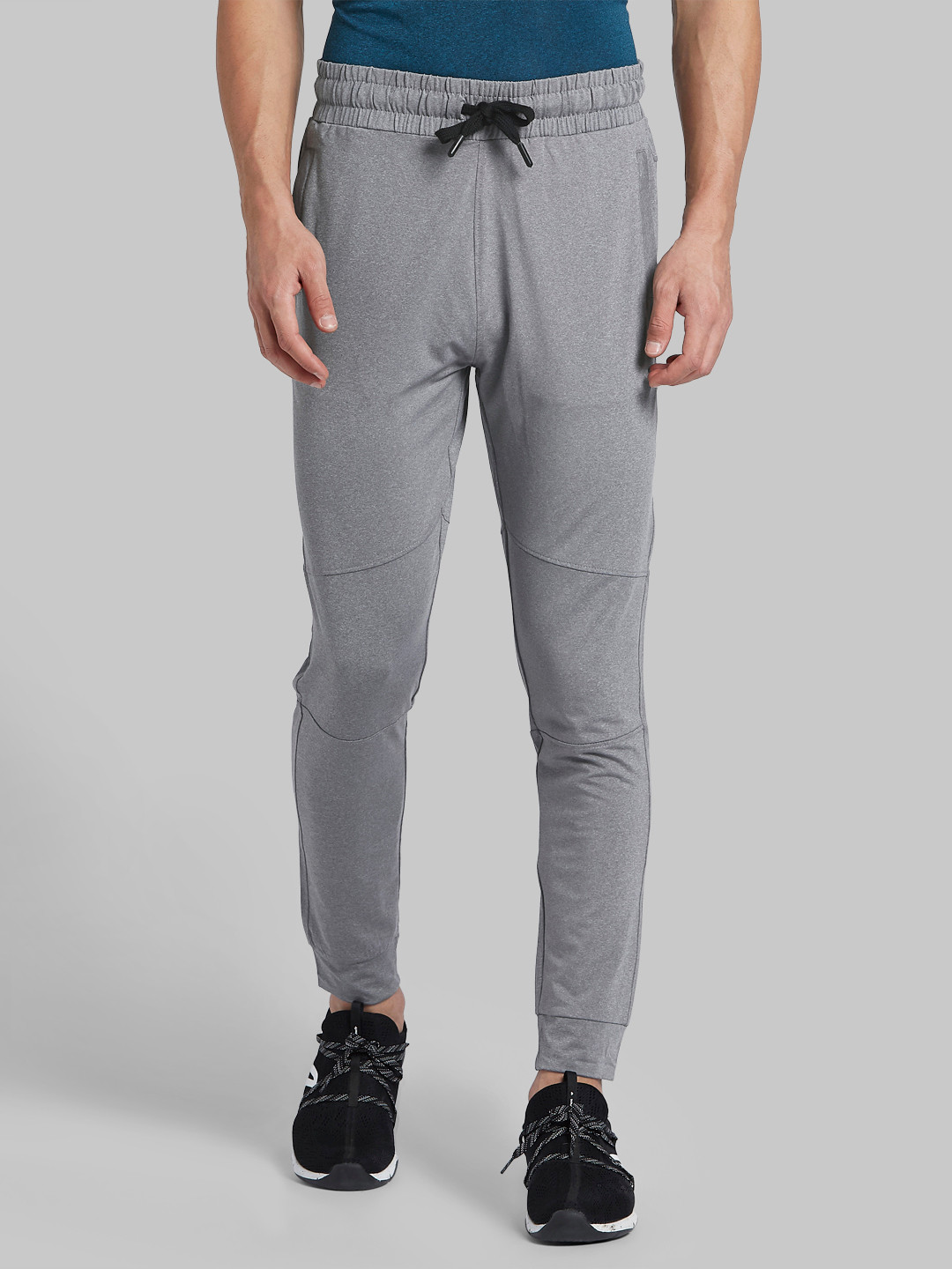 Parx Men Grey Solid Track Pants