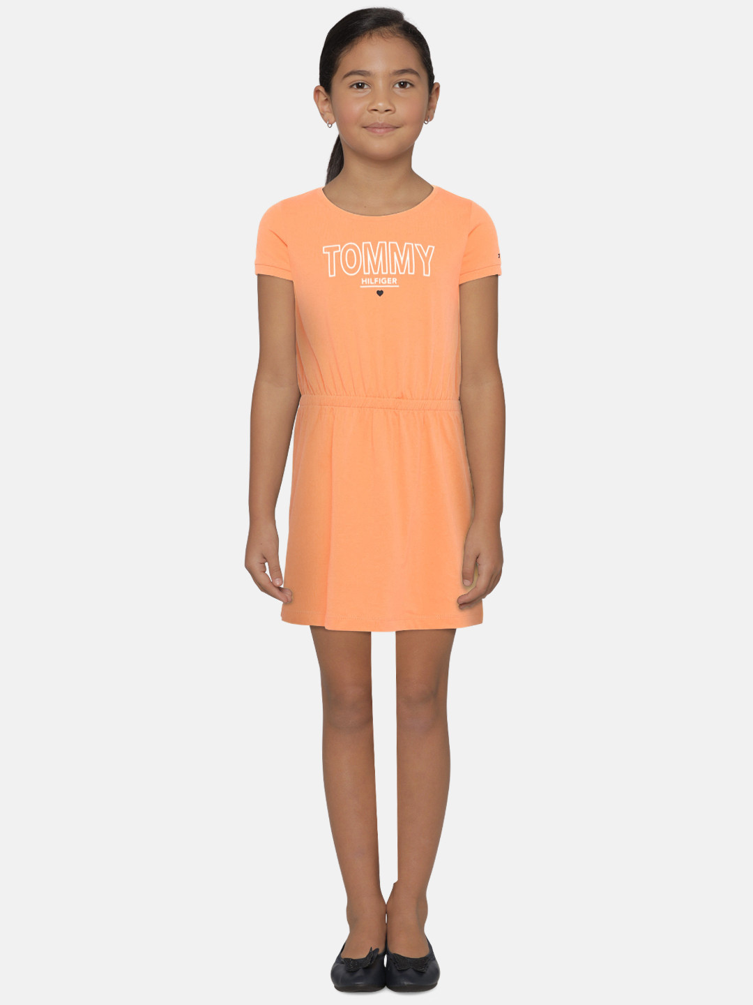 Tommy Hilfiger Girls Orange Printed Sheath Dress