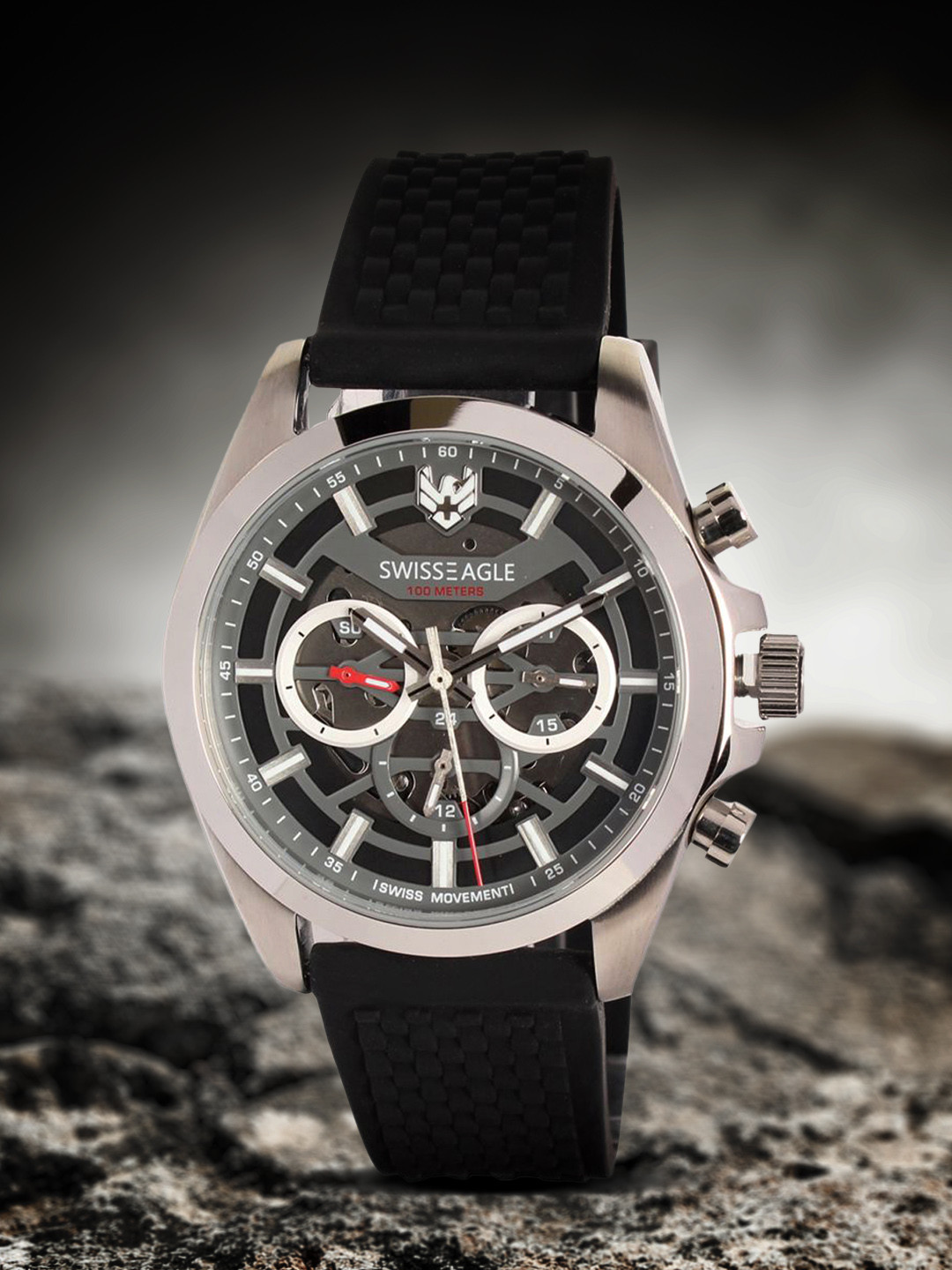 Swiss Eagle Men Black Analogue Watch SE-9165-01