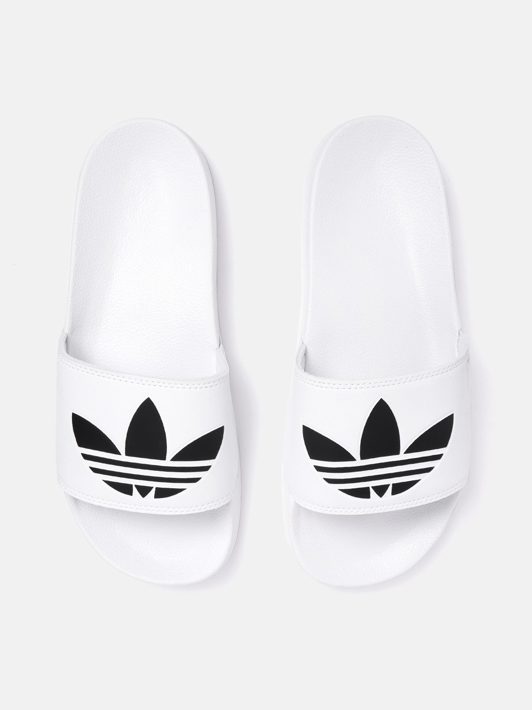ADIDAS Originals Men White & Black Adilette Lite Printed Sustainable Sliders
