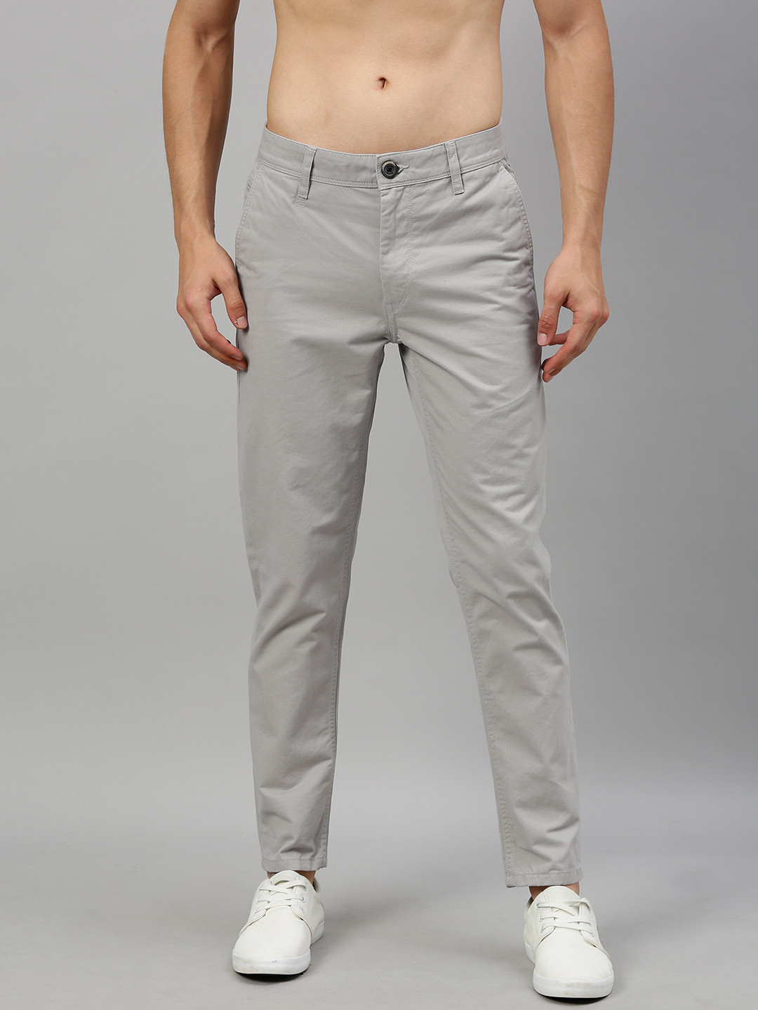 Roadster Men Grey  Cotton Regular Chinos