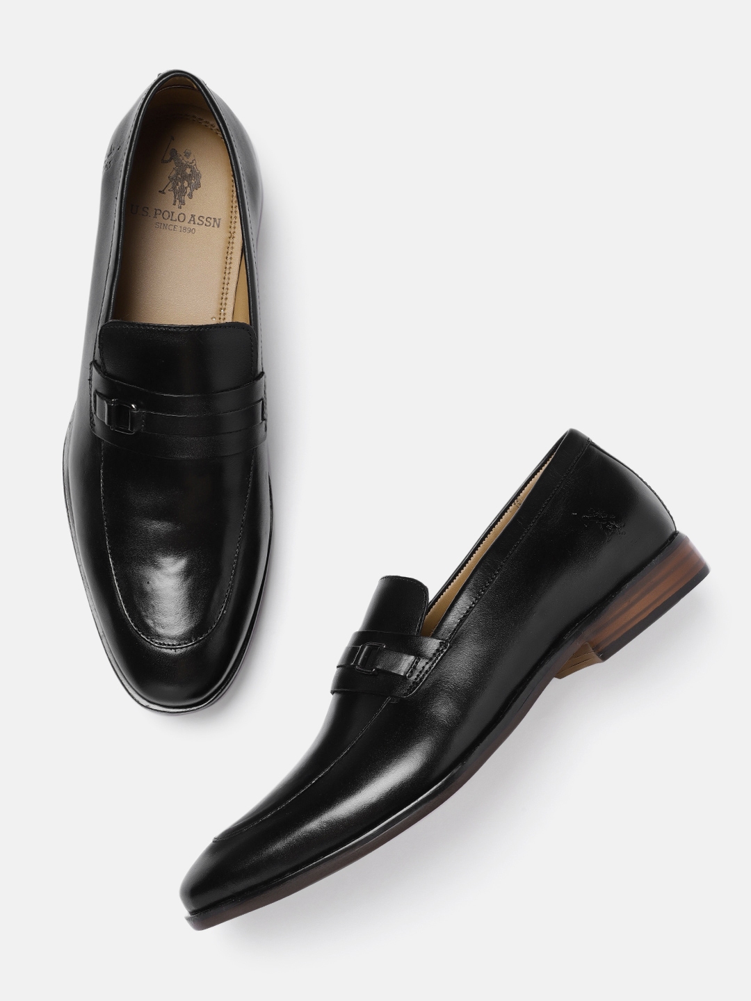 Buy U.S. Polo Assn. Men Black DECIMA Leather Formal Slip on Shoes Formal Shoes for Men 11355214 Myntra