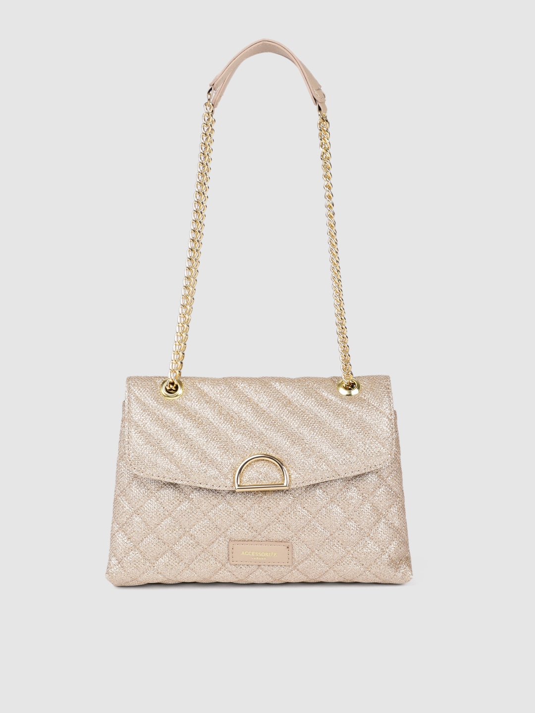 Accessorize Gold Toned Quilted Ayda Sling Bag